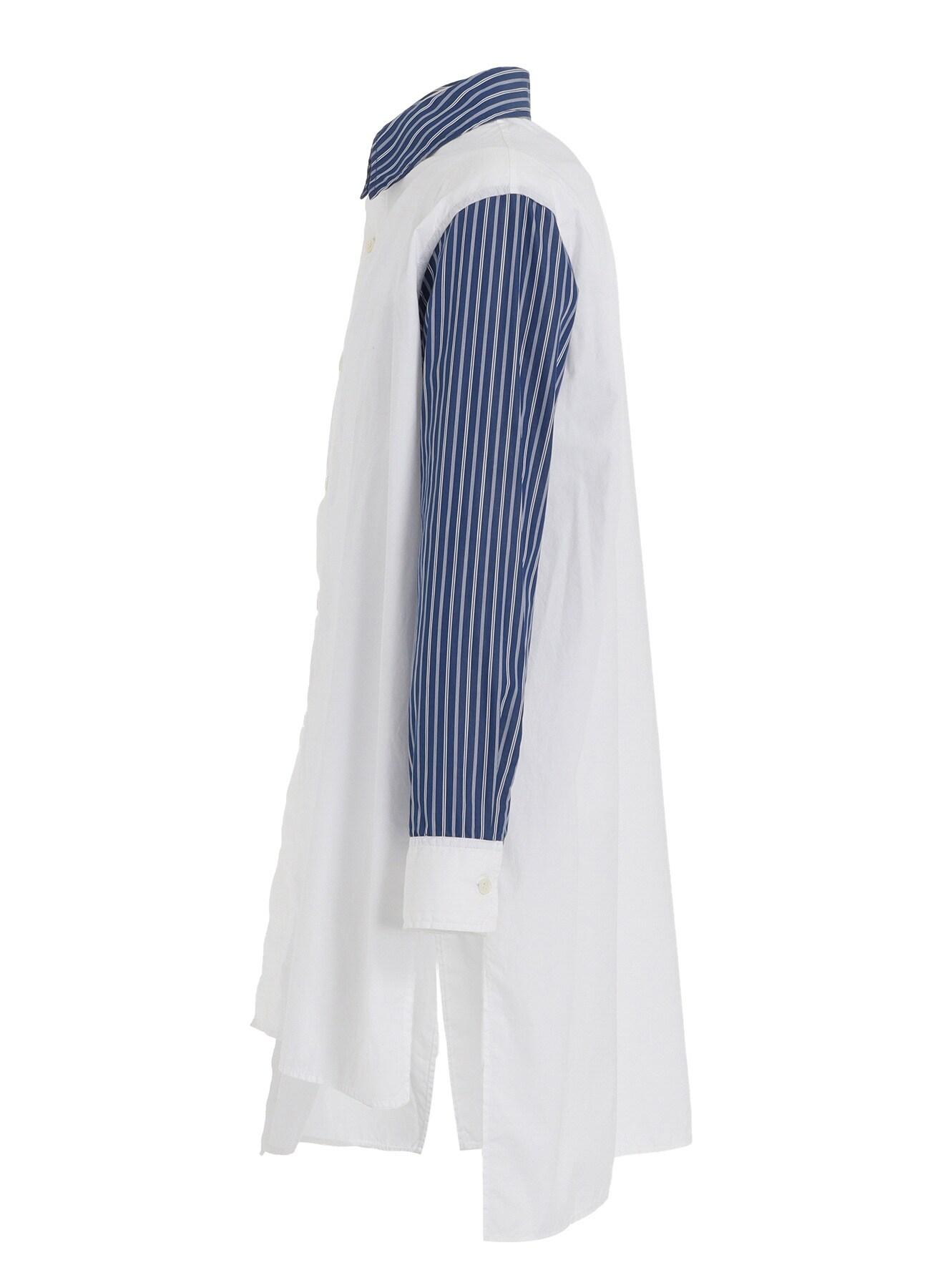 COTTON BROAD +  STRIPE  SWITCHING NON FUSIBLE SHIRTS