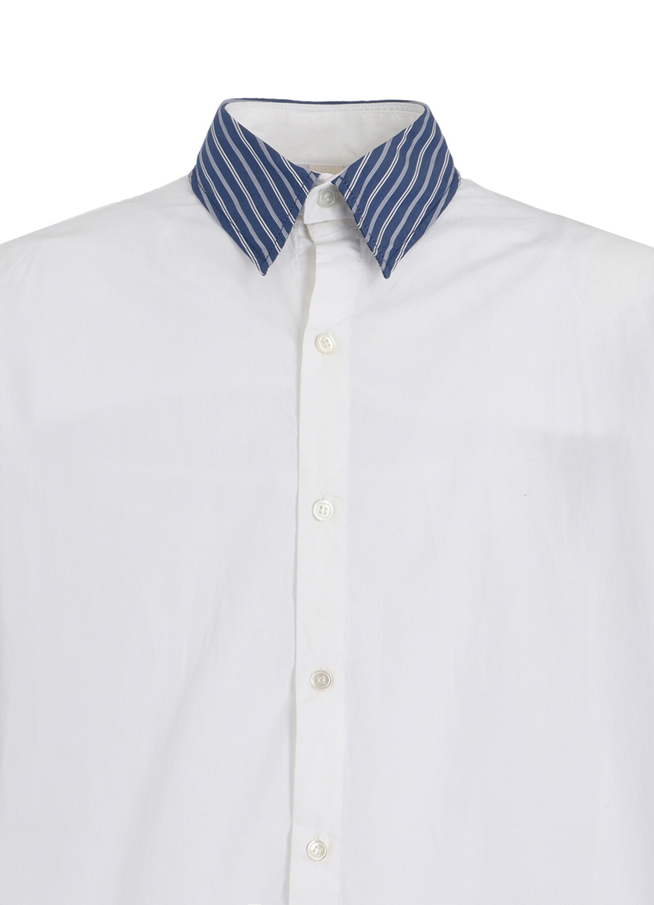 COTTON BROAD +  STRIPE  SWITCHING NON FUSIBLE SHIRTS