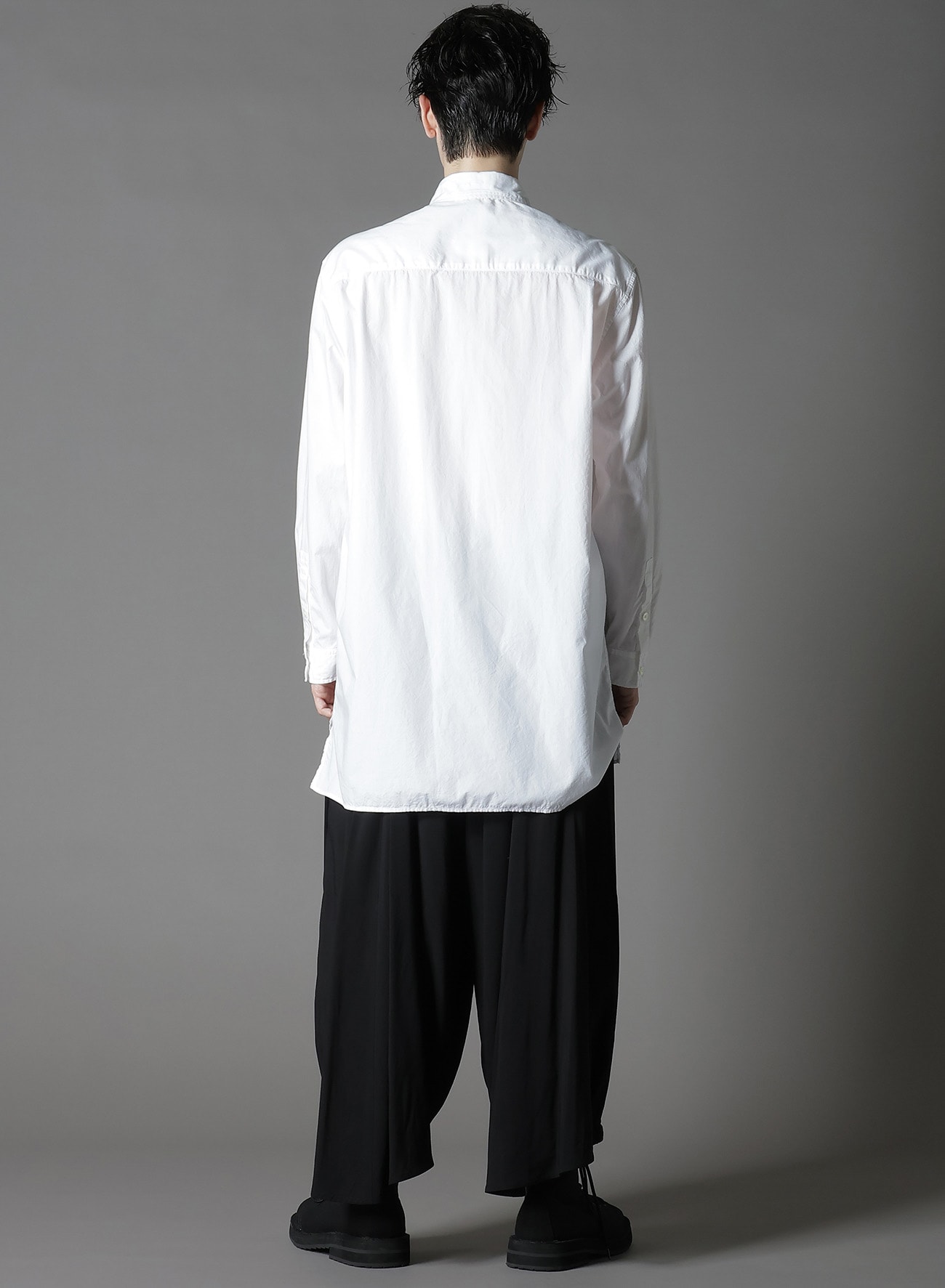 COTTON BROAD +  STRIPE  SWITCHING RUFFLE SHIRTS
