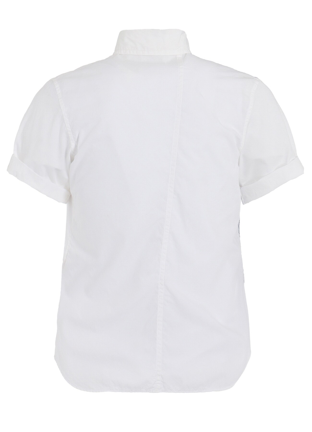 COTTON BROAD +  STRIPE  SWITCHING SHORT SLEEVE SHIRTS