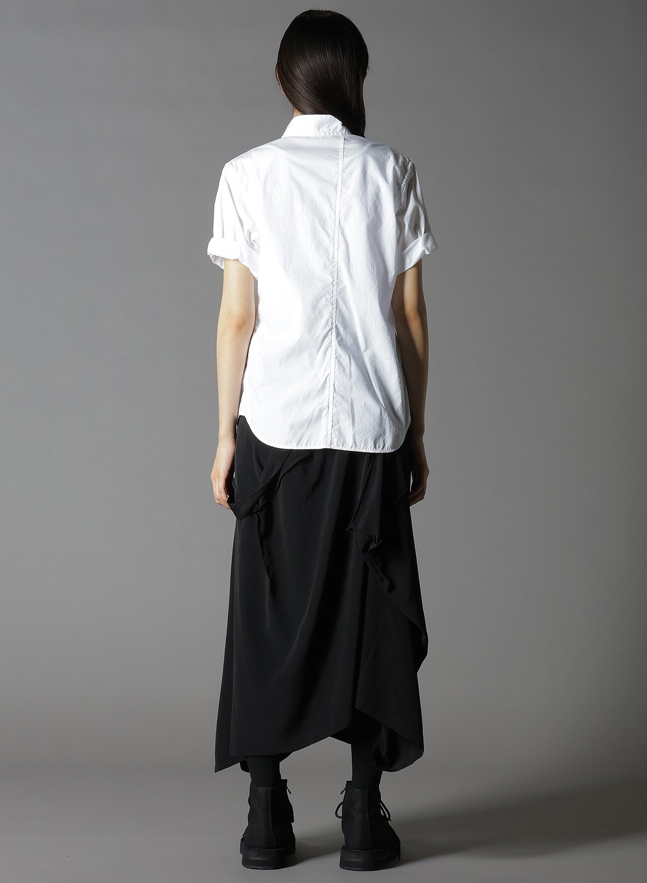 COTTON BROAD +  STRIPE  SWITCHING SHORT SLEEVE SHIRTS