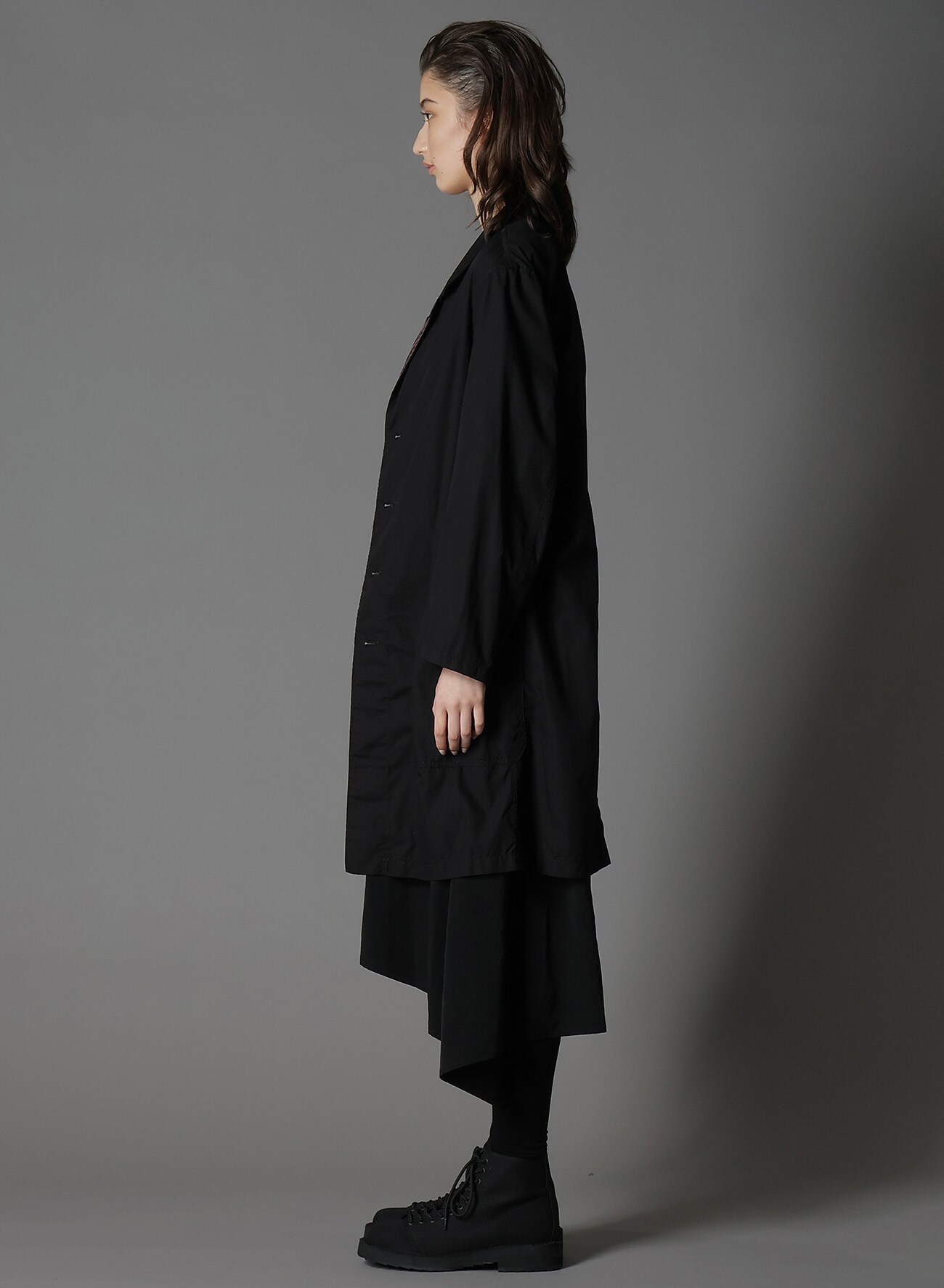 COTTON BROAD + CUPRA STRIPE STRIPE SWITCHING LONG JACKET
