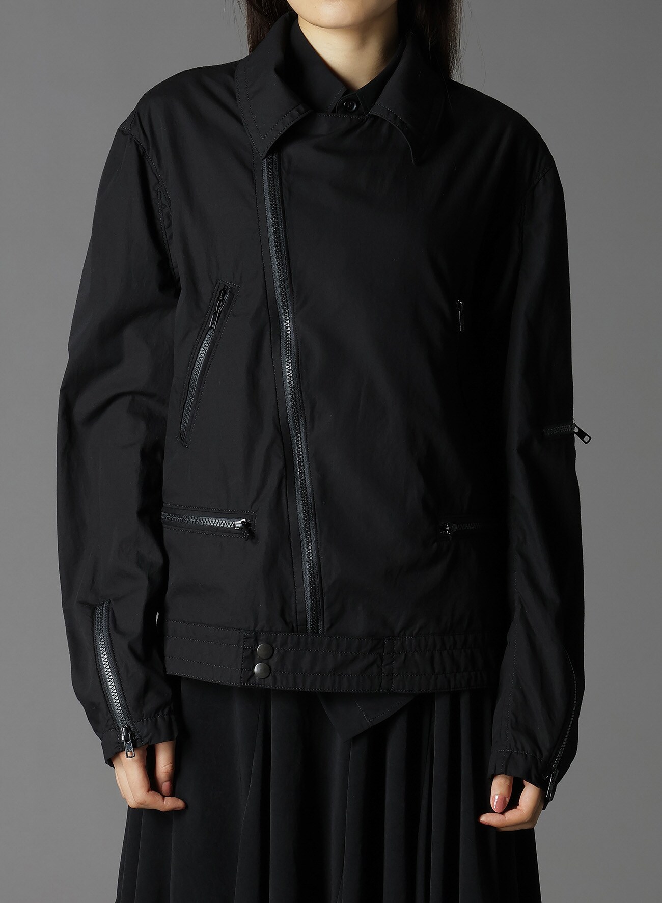 COTTON BROAD + CUPRA STRIPE STRIPE SWITCHING RIDERS JACKET