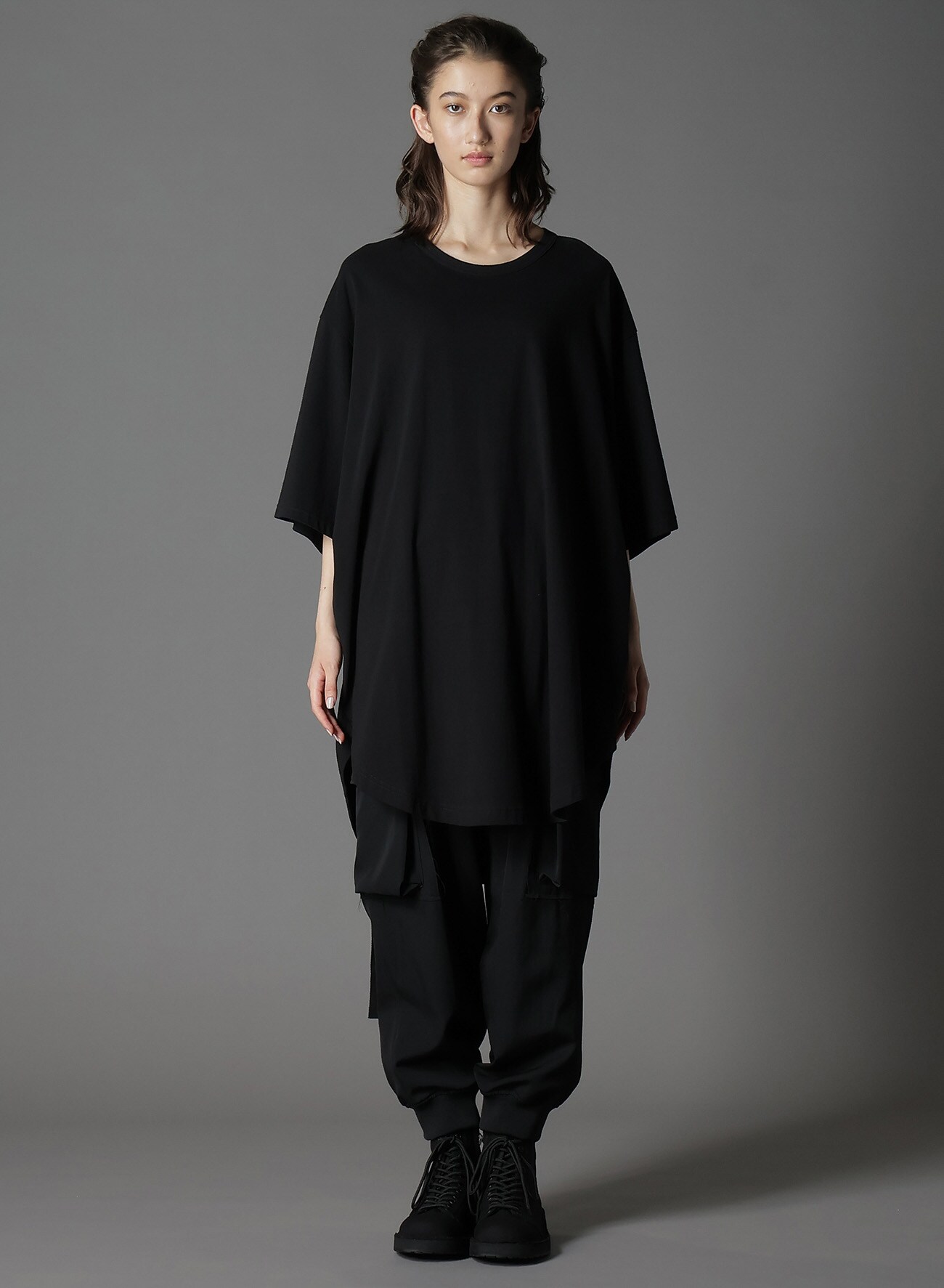 COTTON JERSEY HEM ROUND JUMBO T-SHIRT SHORT SLEEVES