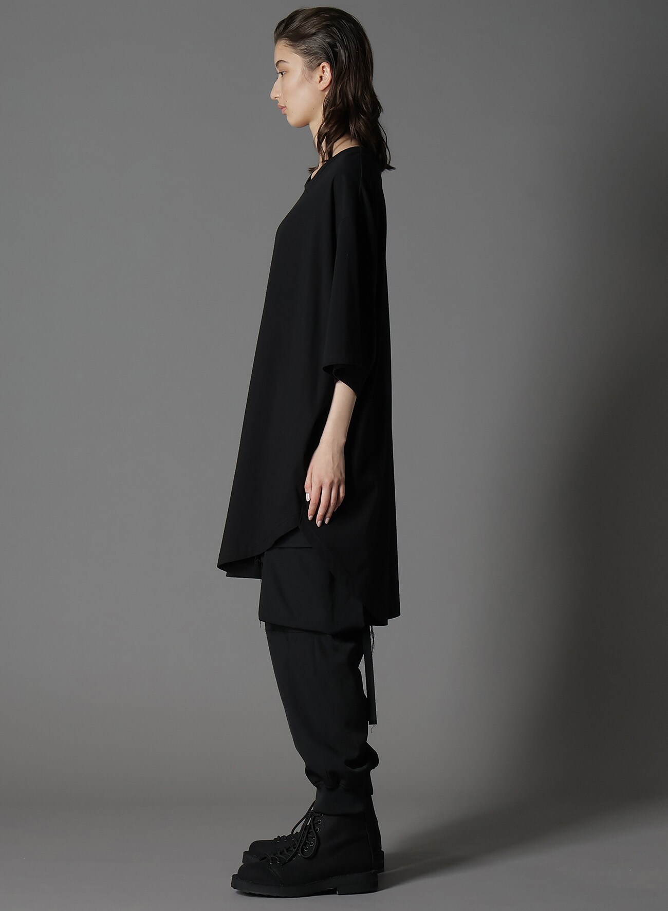 COTTON JERSEY HEM ROUND JUMBO T-SHIRT SHORT SLEEVES