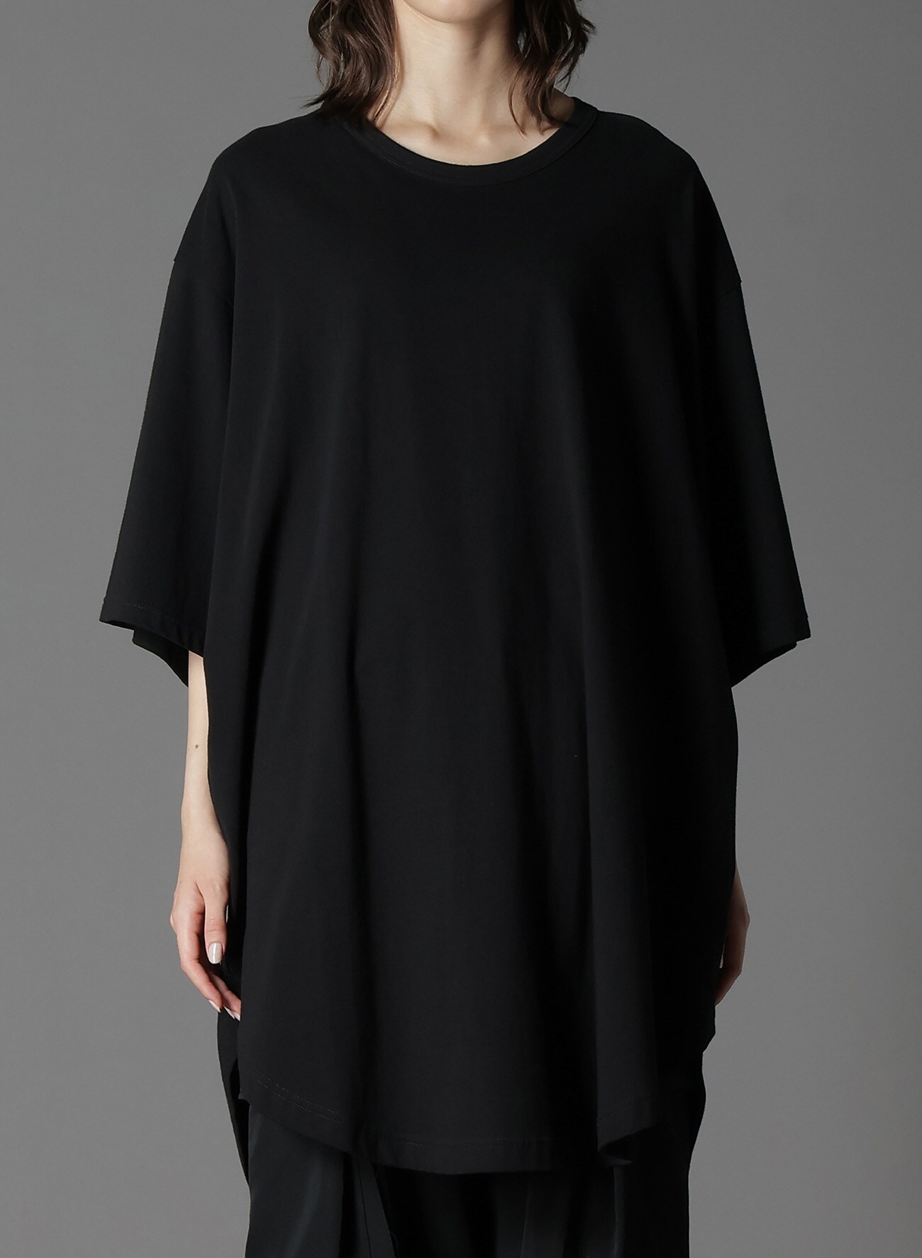 COTTON JERSEY HEM ROUND JUMBO T-SHIRT SHORT SLEEVES