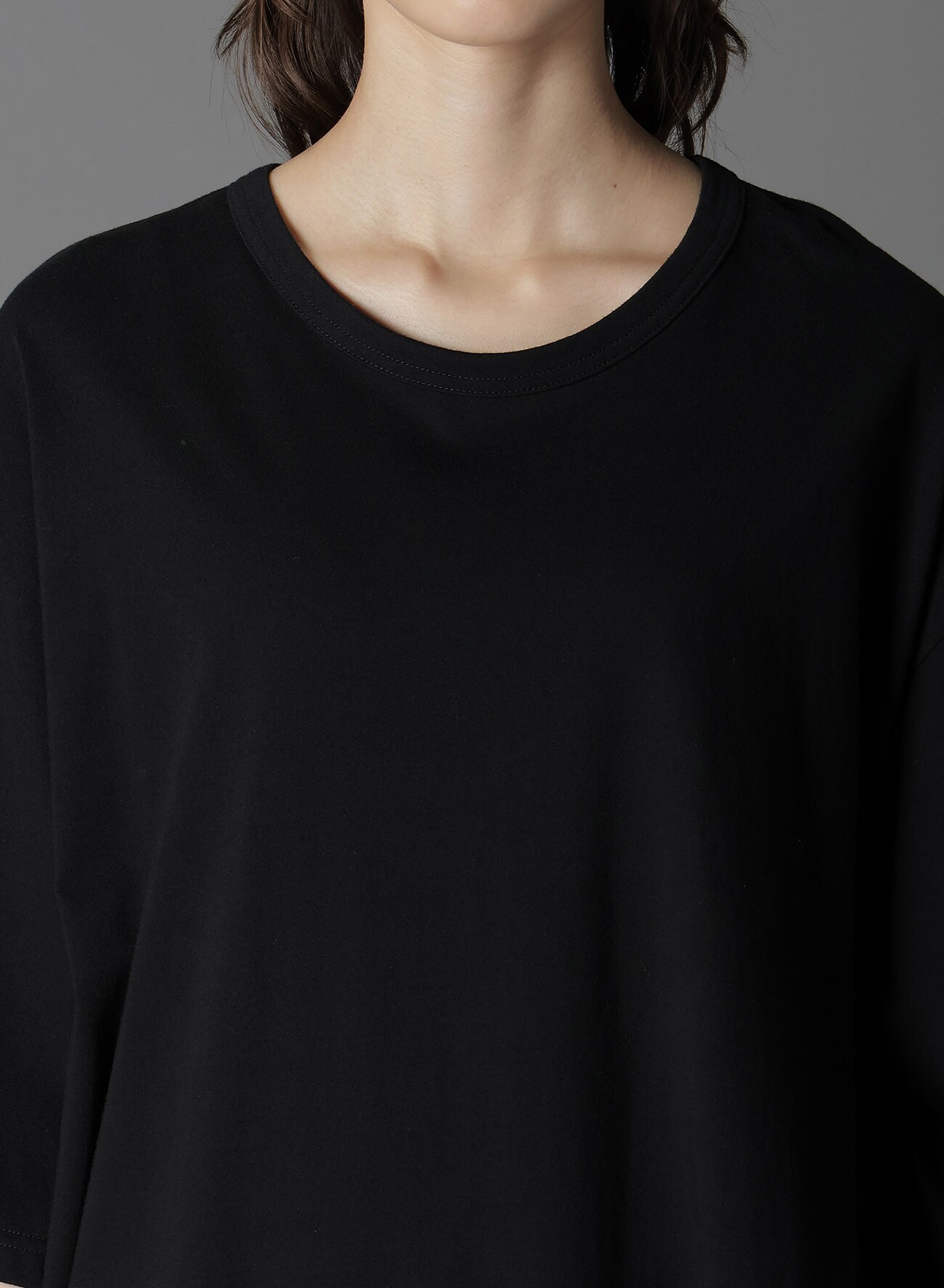 COTTON JERSEY HEM ROUND JUMBO T-SHIRT SHORT SLEEVES