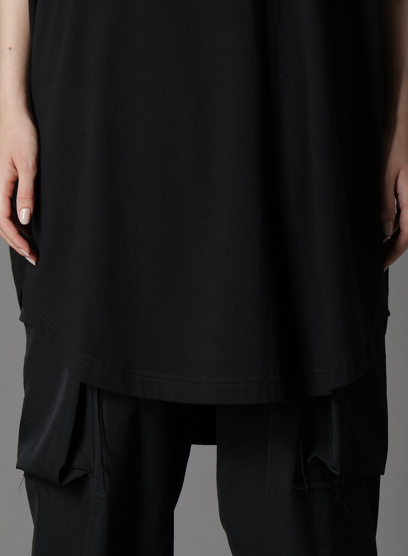 COTTON JERSEY HEM ROUND JUMBO T-SHIRT SHORT SLEEVES