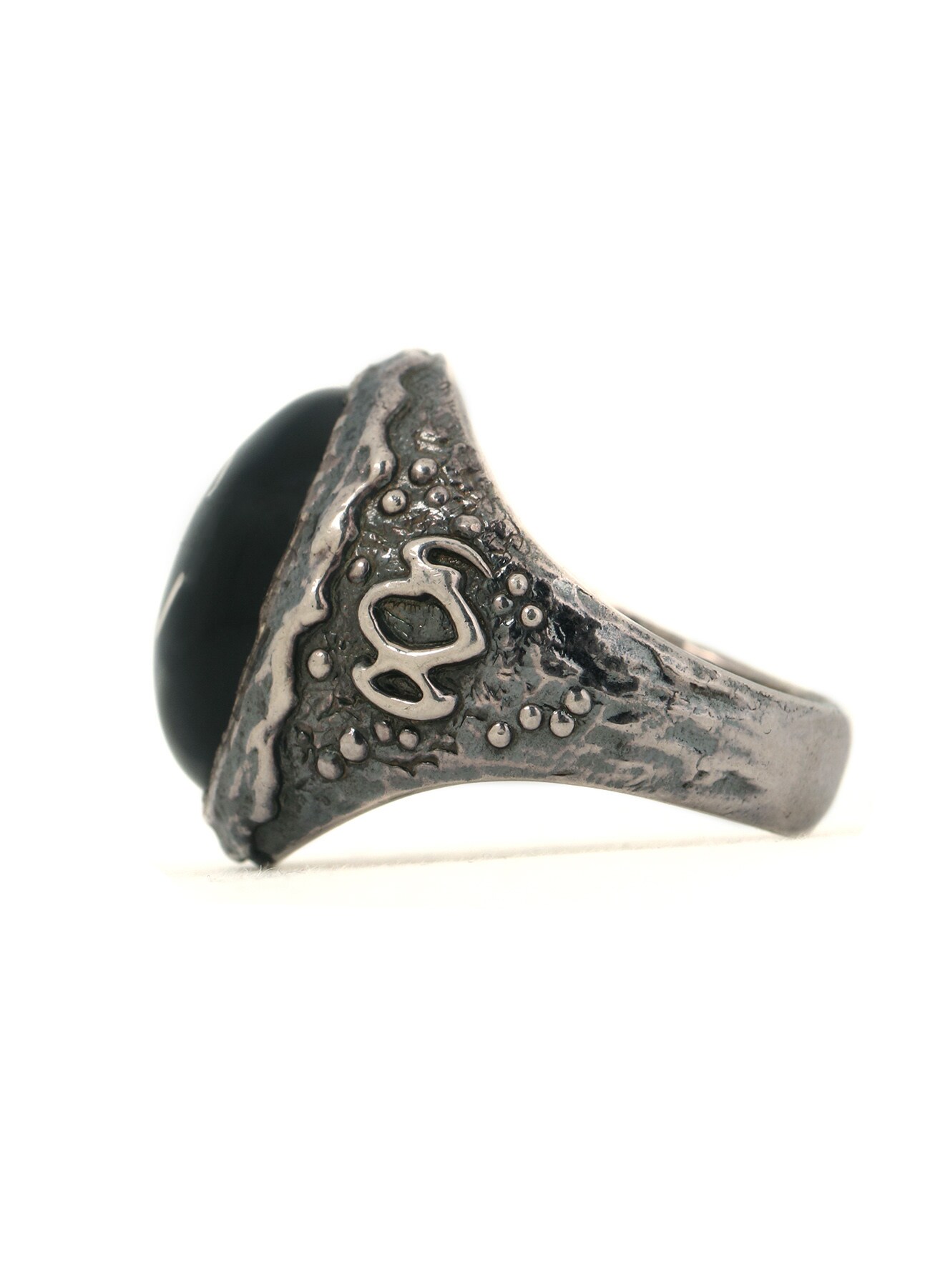 SILVER 950 GOTHIC OVAL RING