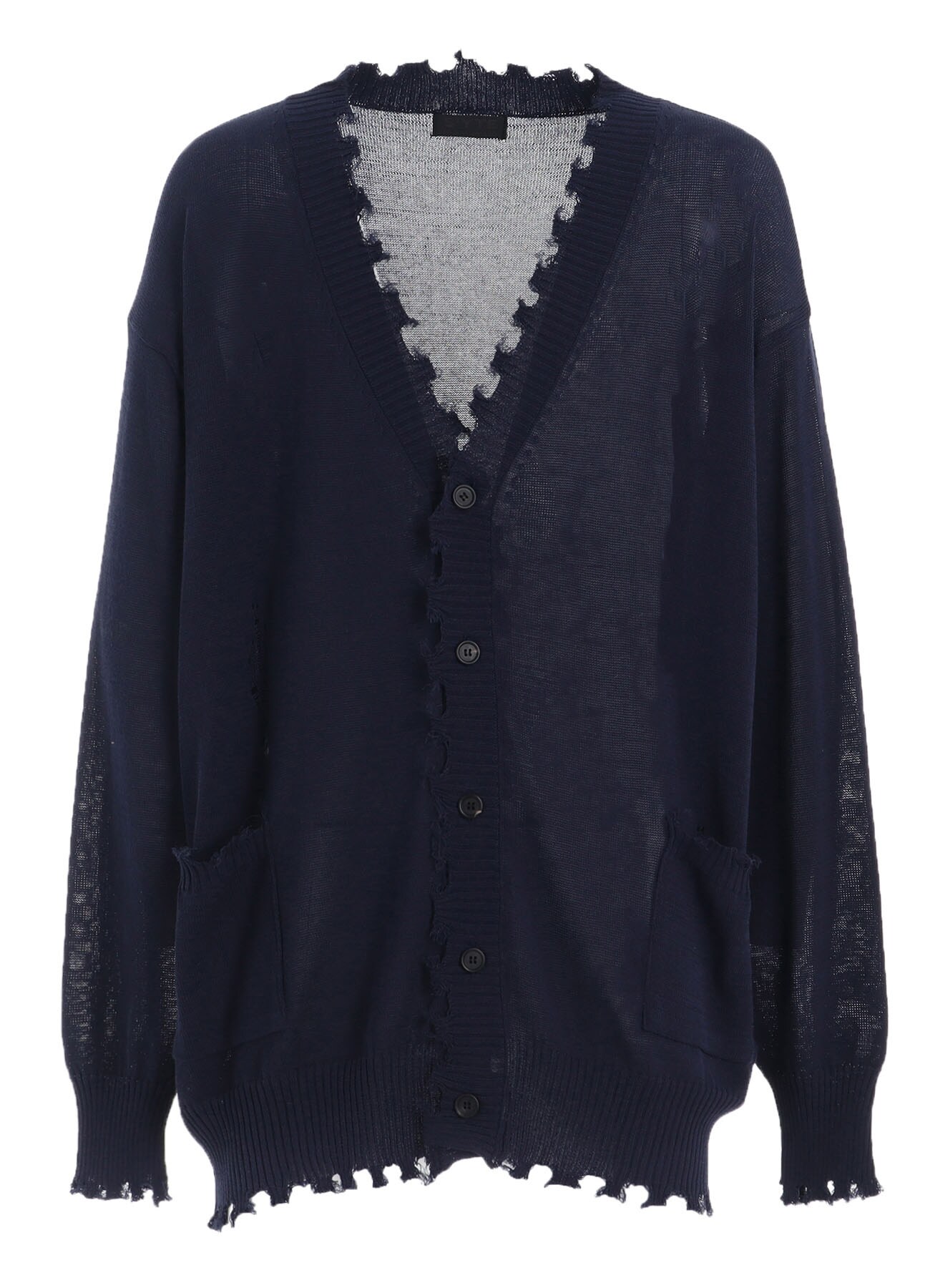 COMPACT TWIST 10G DAMAGED KNITTED CARDIGAN