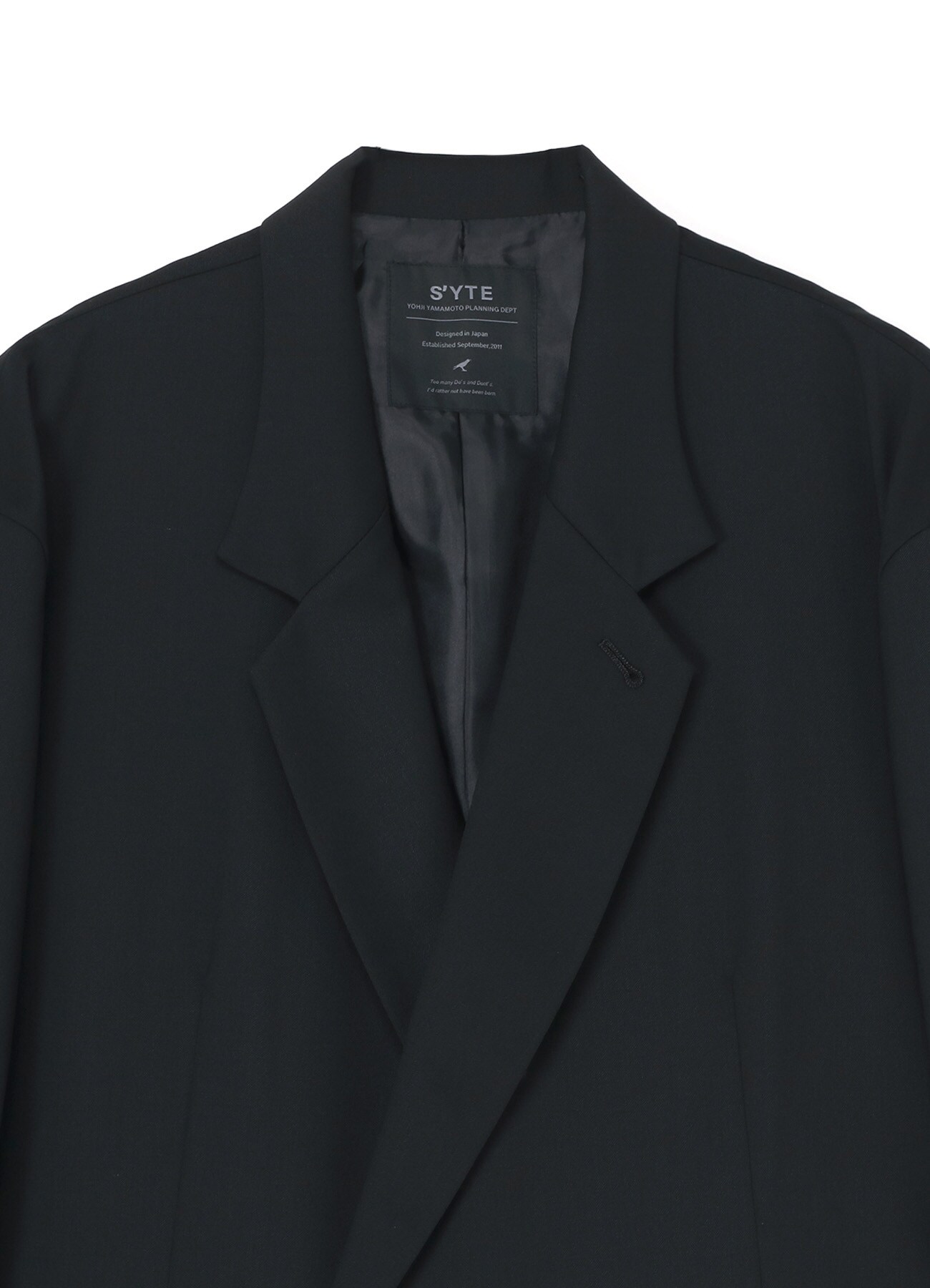 T/W GABARDINE DOUBLE-BREASTED JACKET WITH IRREGULAR BUTTONING