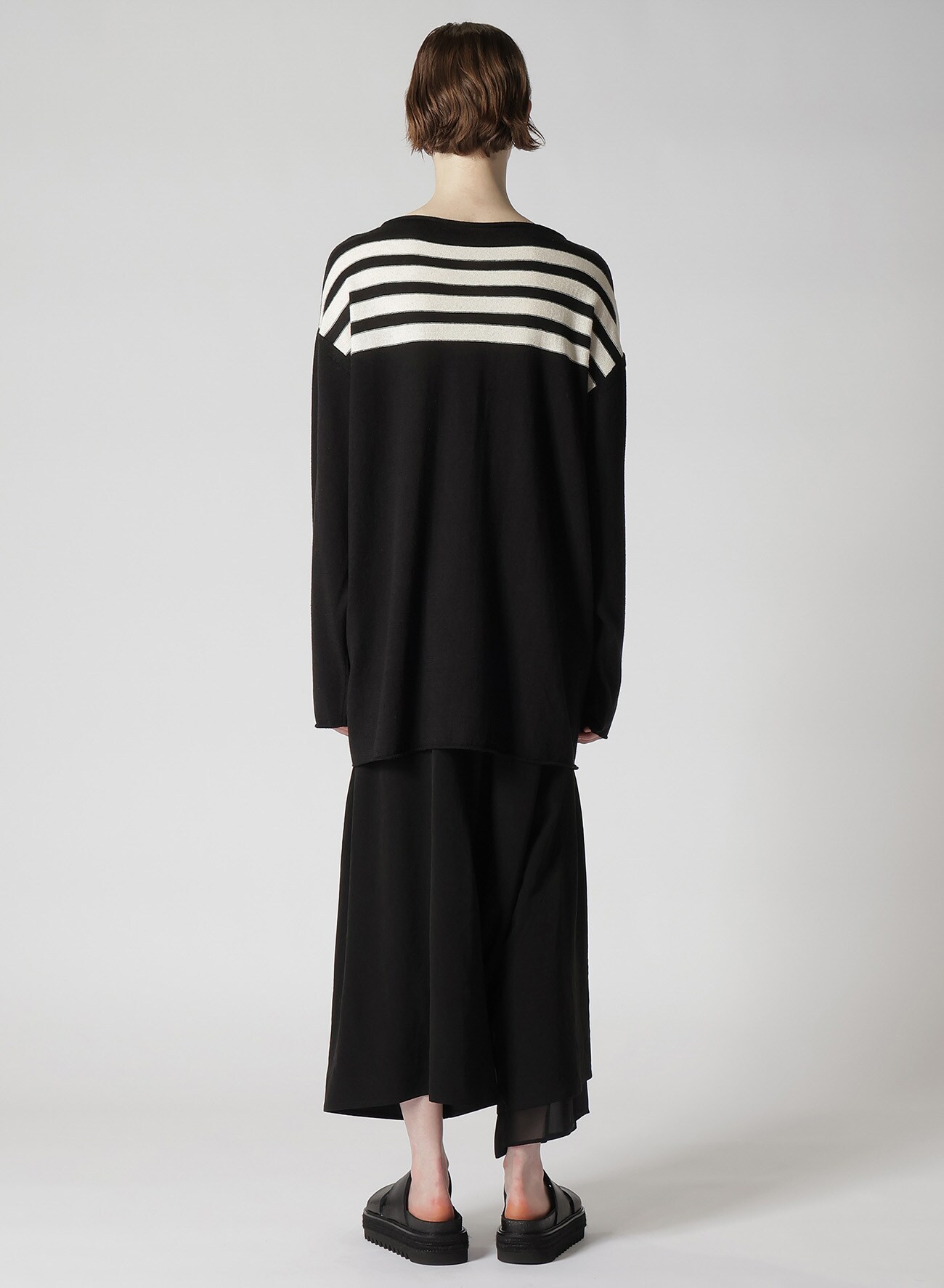 Ry/C TWISTED BOAT NECK PULLOVER KNIT