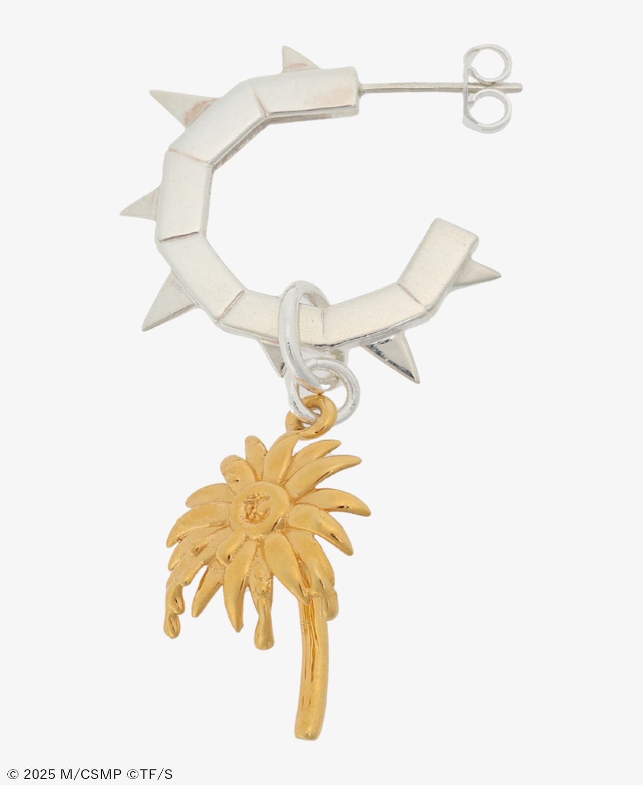 CHAINSAW BLADE AND FLOWER EARRING