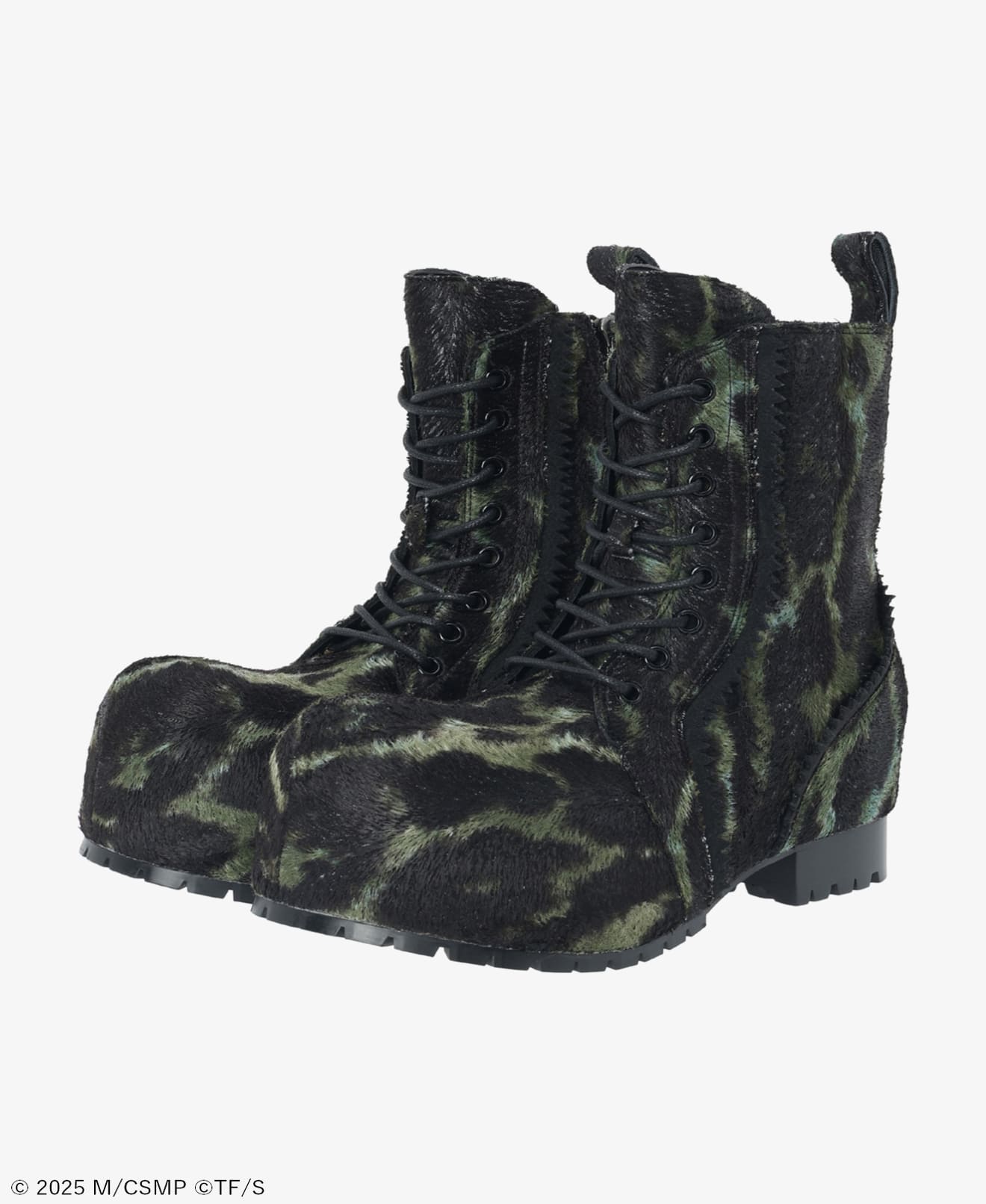 CHAINSAW HAIR CALF PLATFORM SHOES KHAKI