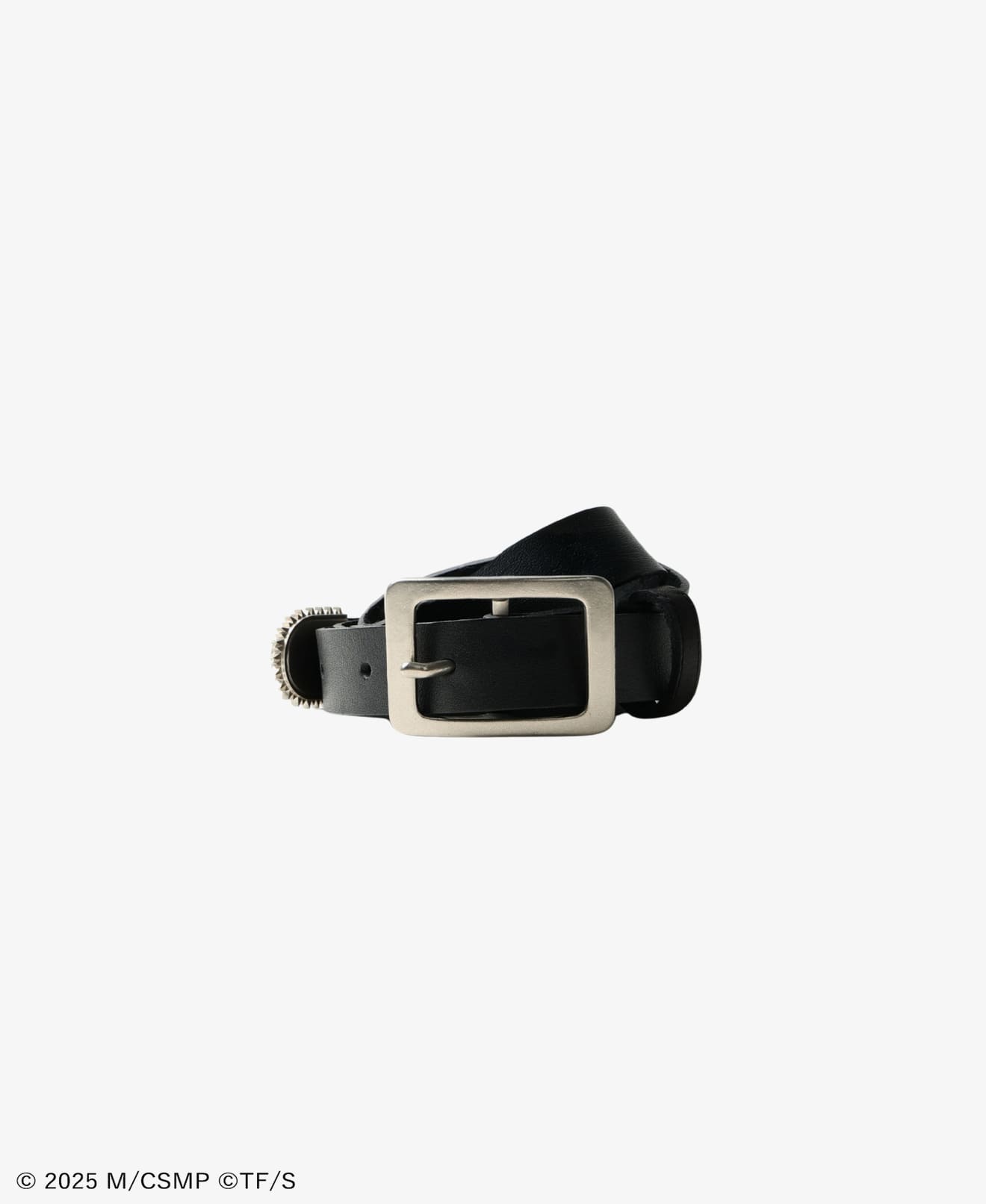 CHAINSAW LEATHER BELT SLIM VER BLACK
