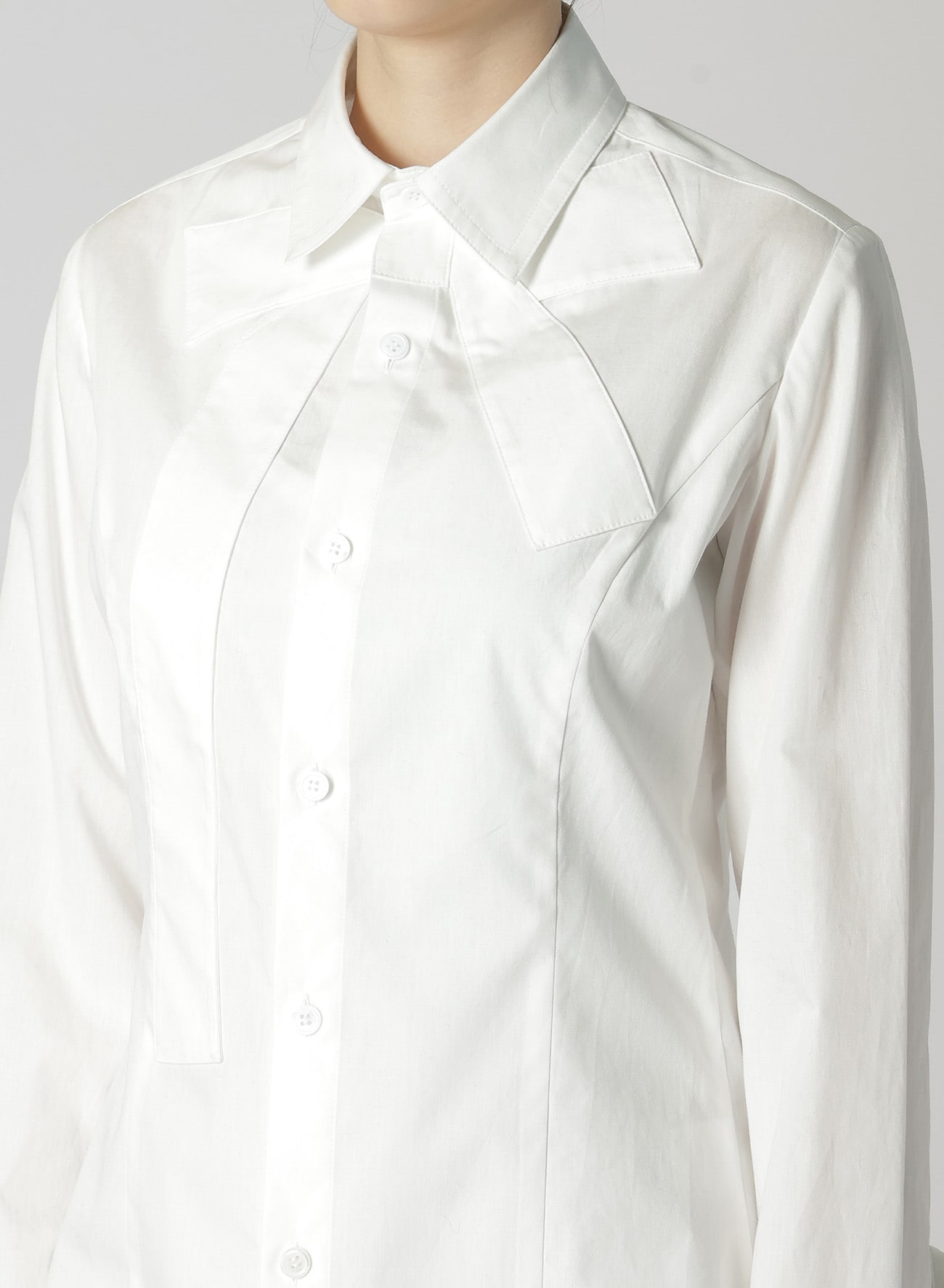 COTTON BROAD R-RIBBON BLOUSE