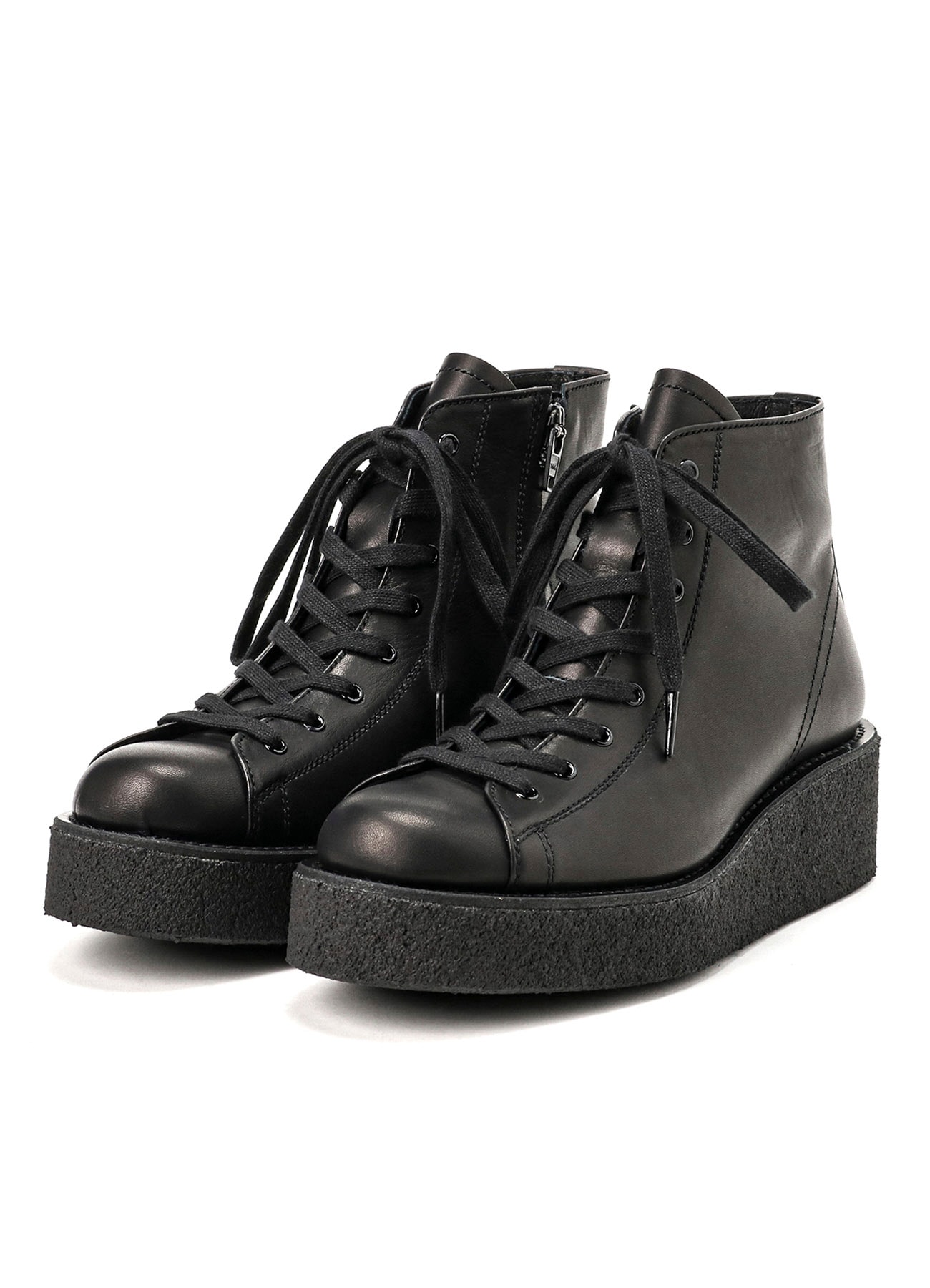 【6/7 10:00 Release】SOFT SMOOTH LEATHER LACE UP ANKLE BOOTS