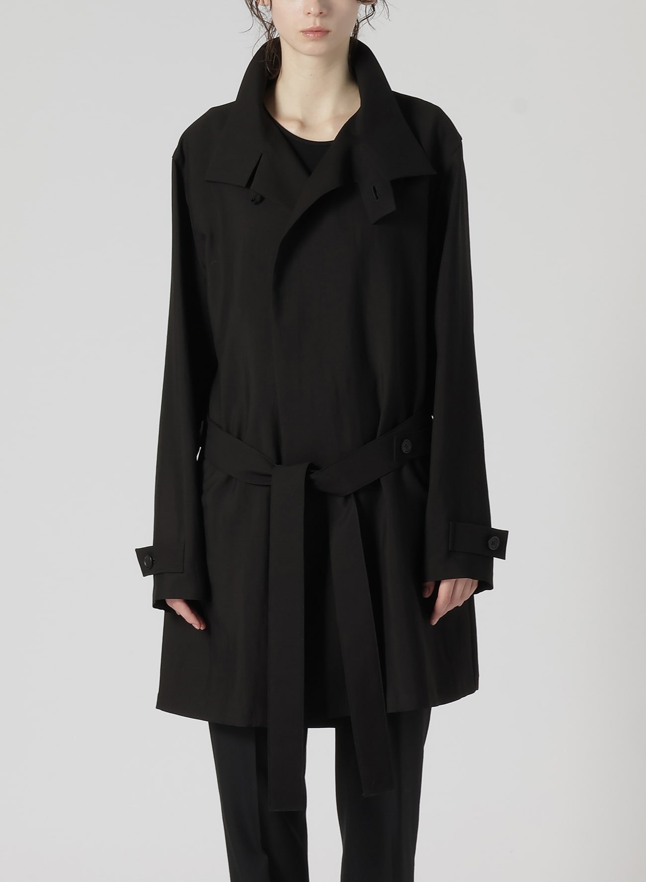 W/Cu HIGH TWISTED GABARDINE R-BELTED JACKET