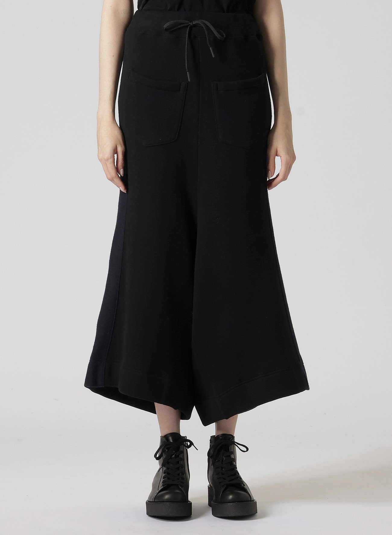 Liy/C BLUSHED FRENCH TERRY R-SIDE LINE WIDE PANTS