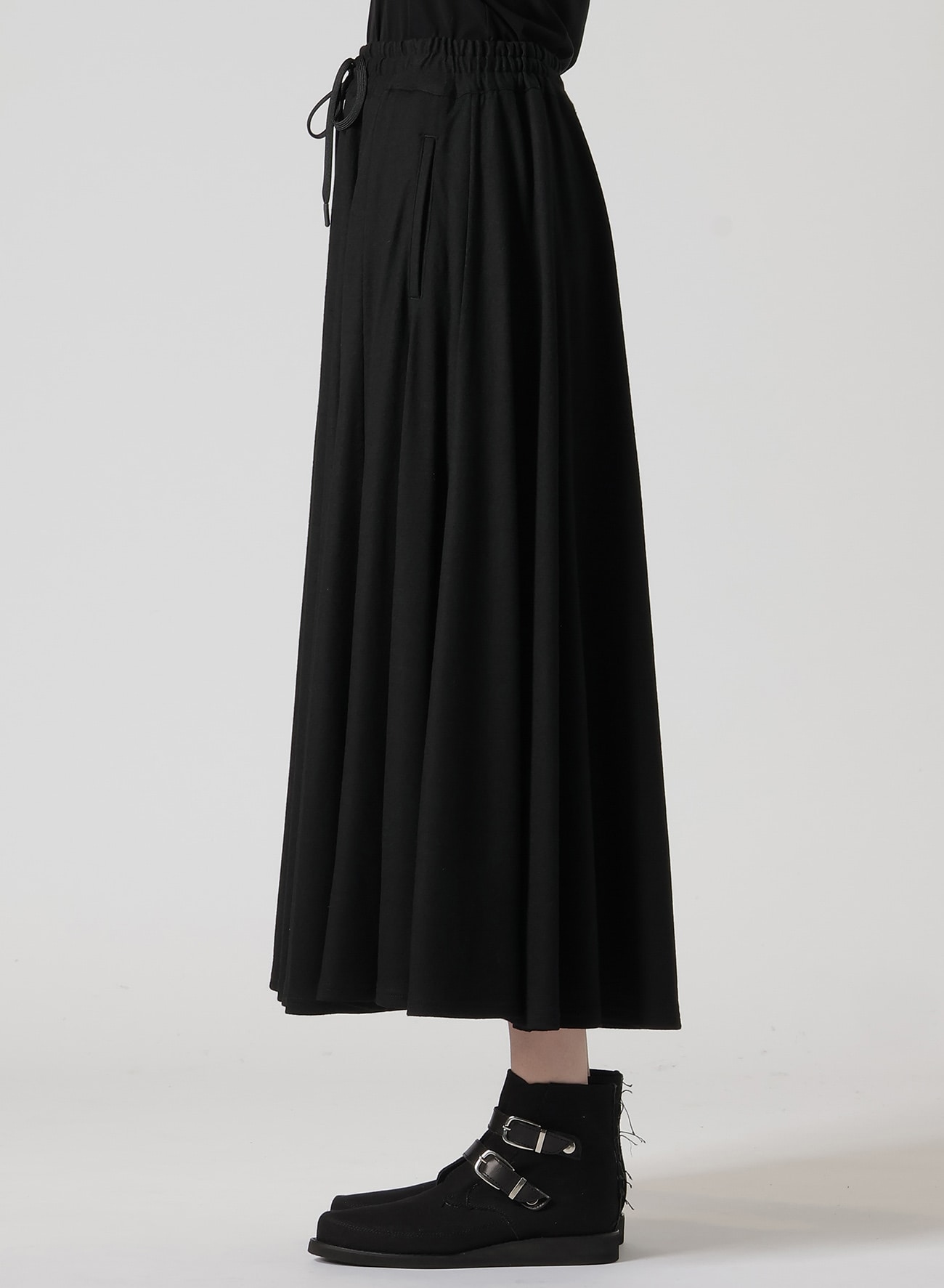 WOOL SINGLE R PANELED FLARE SKIRT S Black Yohji Yamamoto THE SHOP YOHJI YAMAMOTO