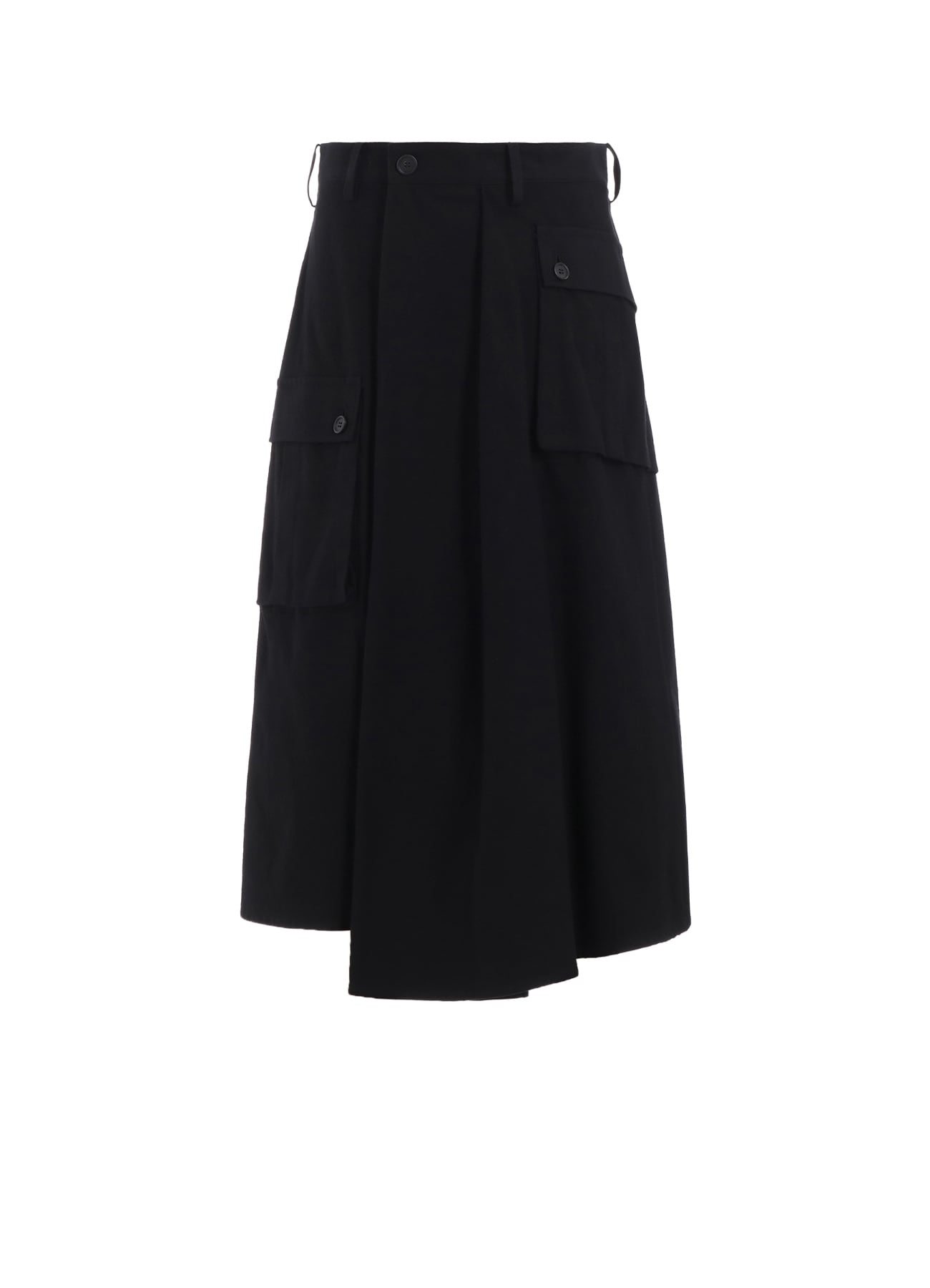 COTTON TWILL R-WIDE TUCK CARGO SKIRT