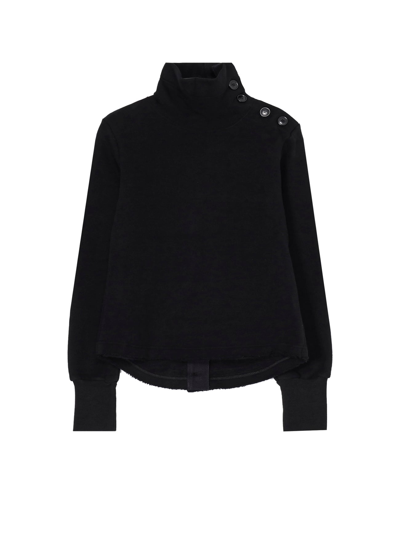 Liy/C BLUSHED FRENCH TERRY R-BACK SIDE BUTTON SWEATSHIRT