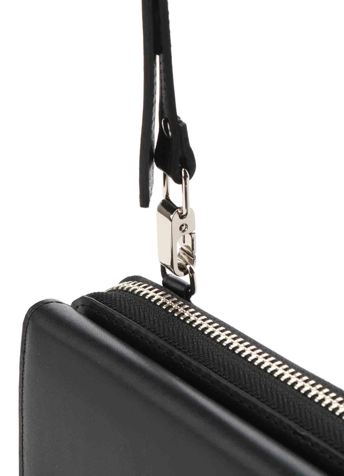 FLAT SMOOTH LEATHER SHOUDLER WALLET