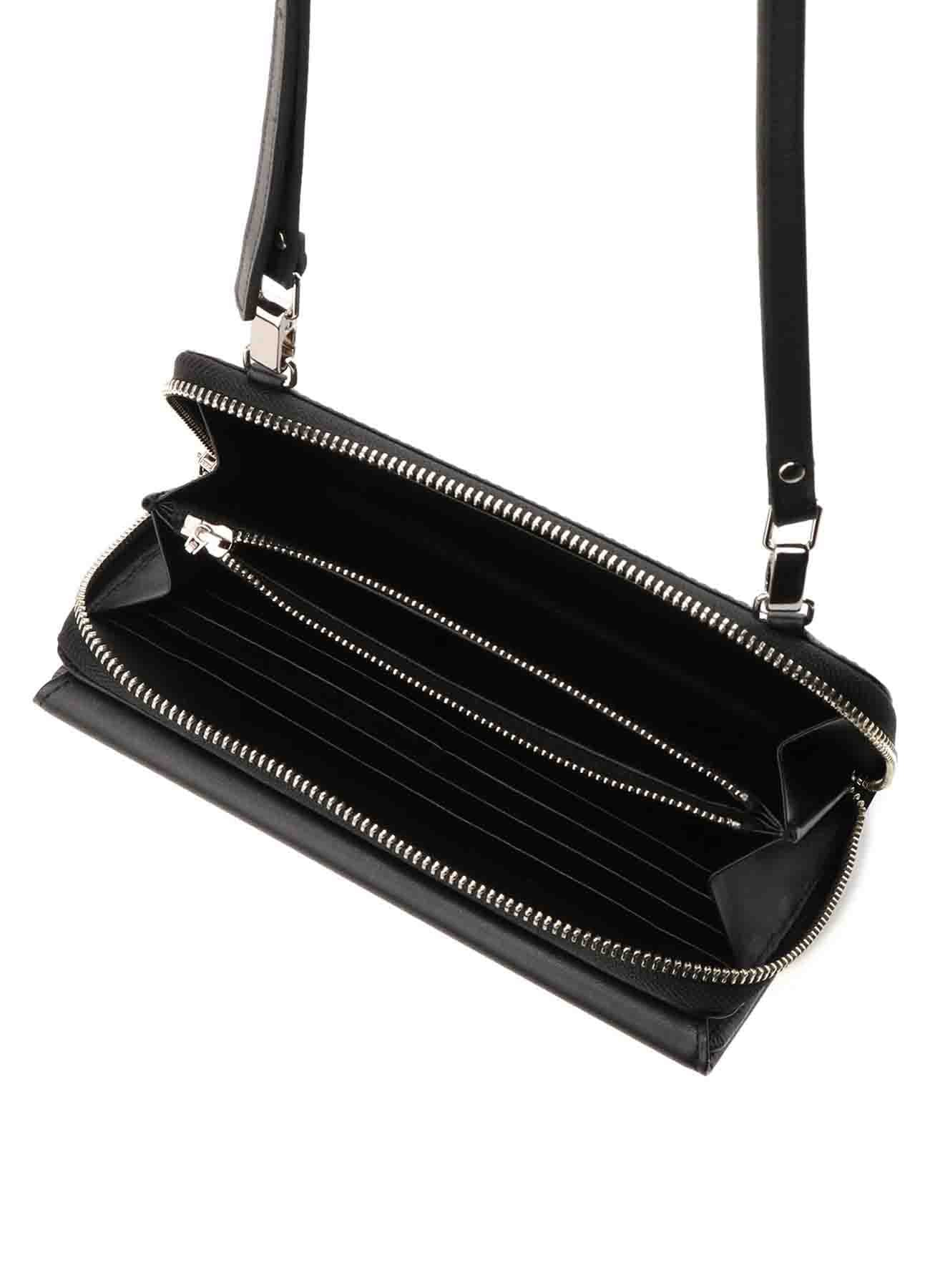 FLAT SMOOTH LEATHER SHOUDLER WALLET