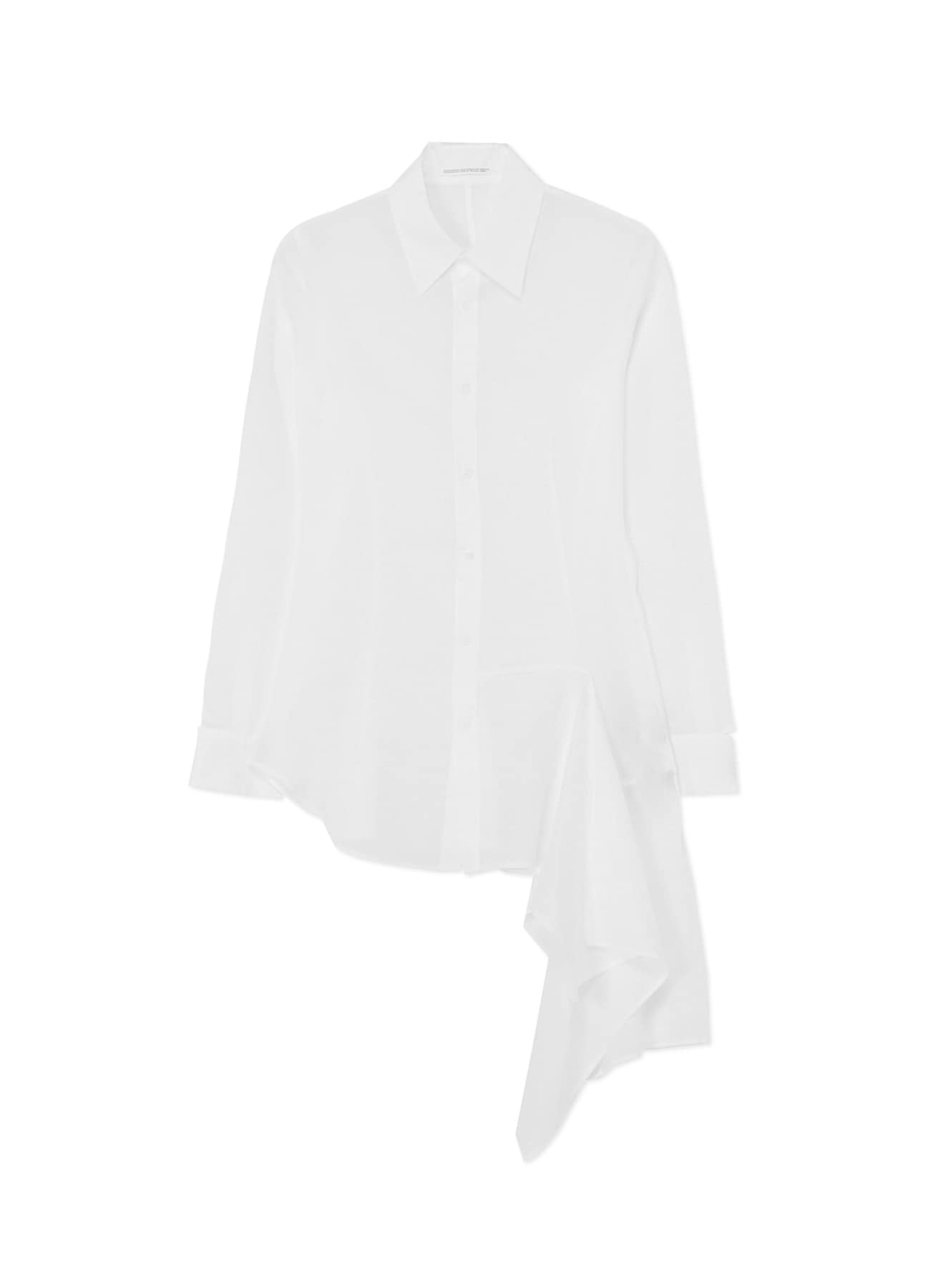 CELLULOSE LAWN SHIRT WITH FRONT HEM DRAPE DETAIL
