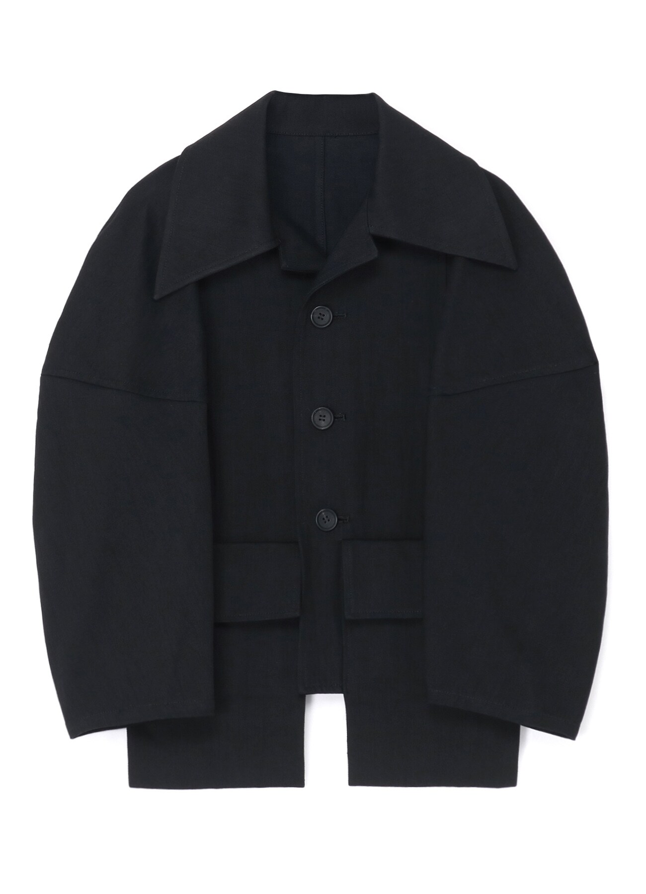 3-BUTTON DENIM JACKET WITH VOLUMINOUS SLEEVES(XS Black): Yohji