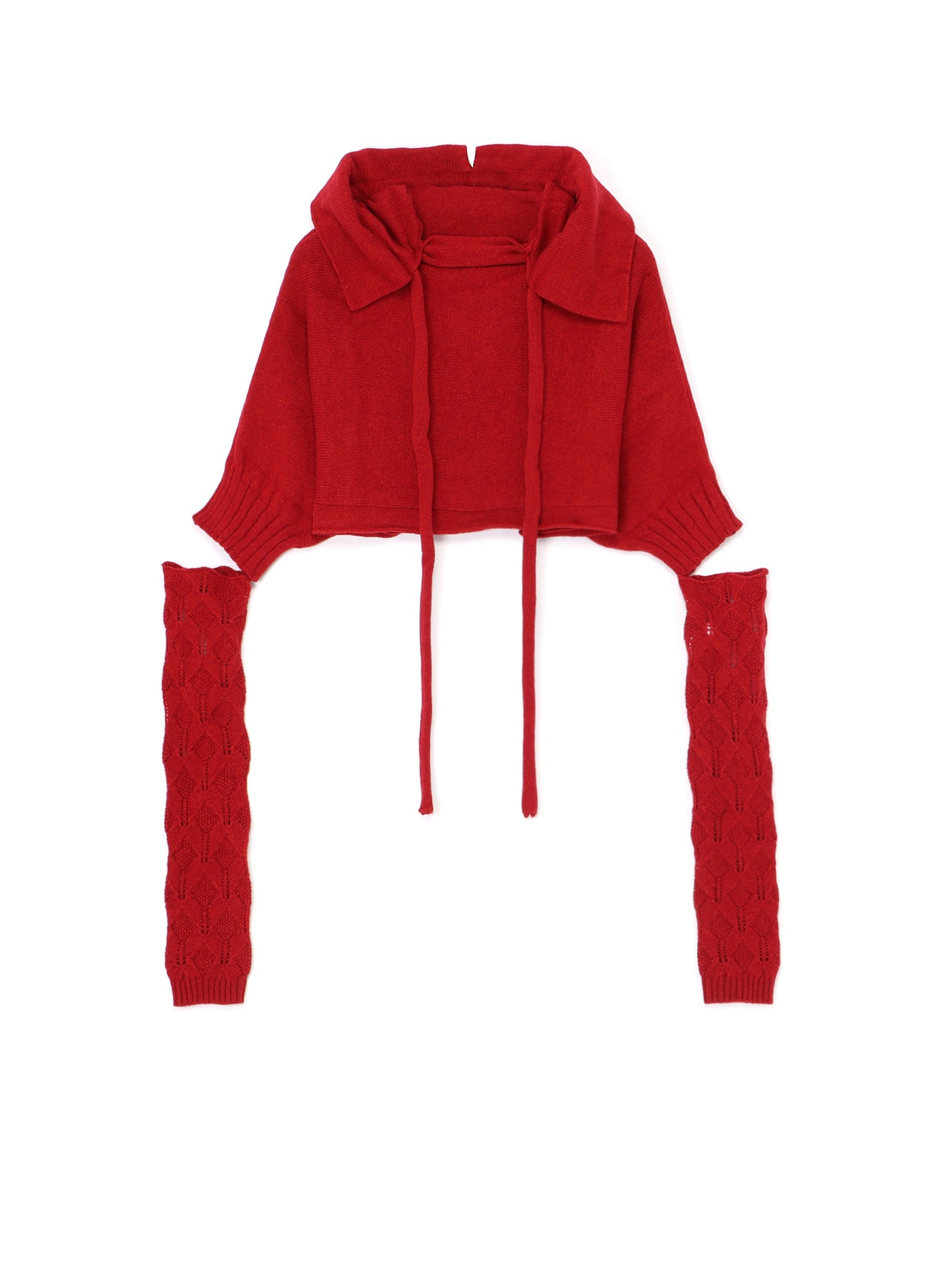 CROPPED HOODED PULLOVER WITH ARM WARMERS