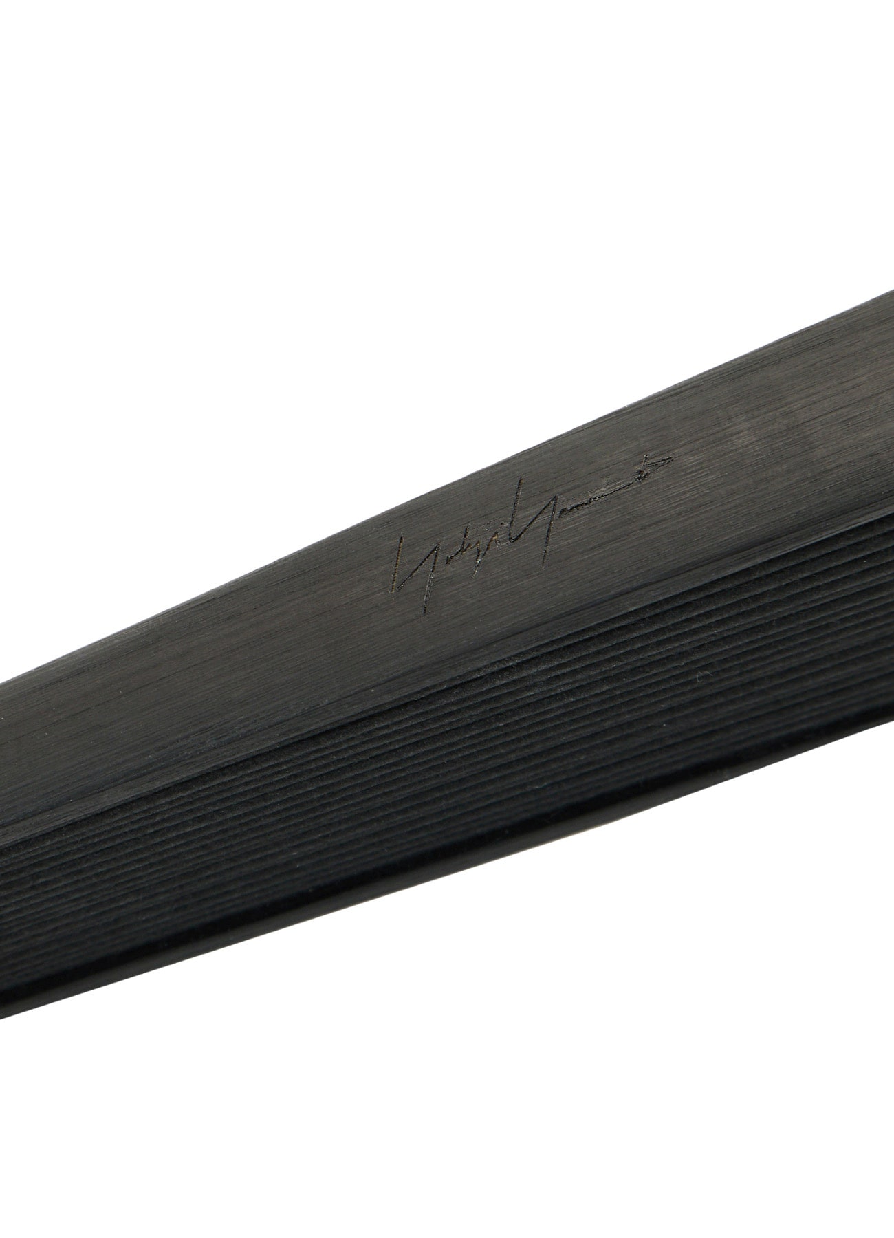 Yohji Yamamoto Leather Folding Fan(FREE SIZE Black): Yohji