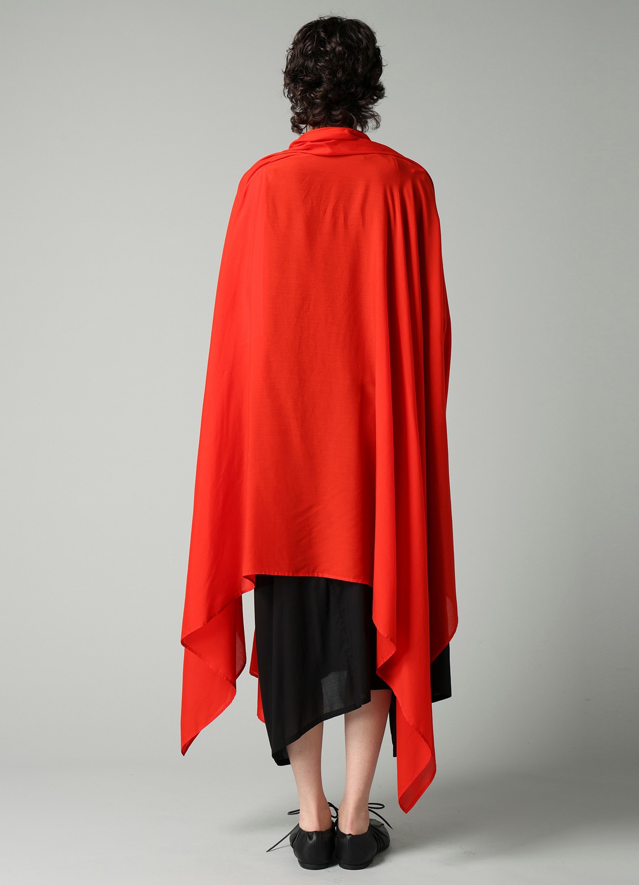 RAYON LAWN ASYMMETRIC DRAPED BLOUSE