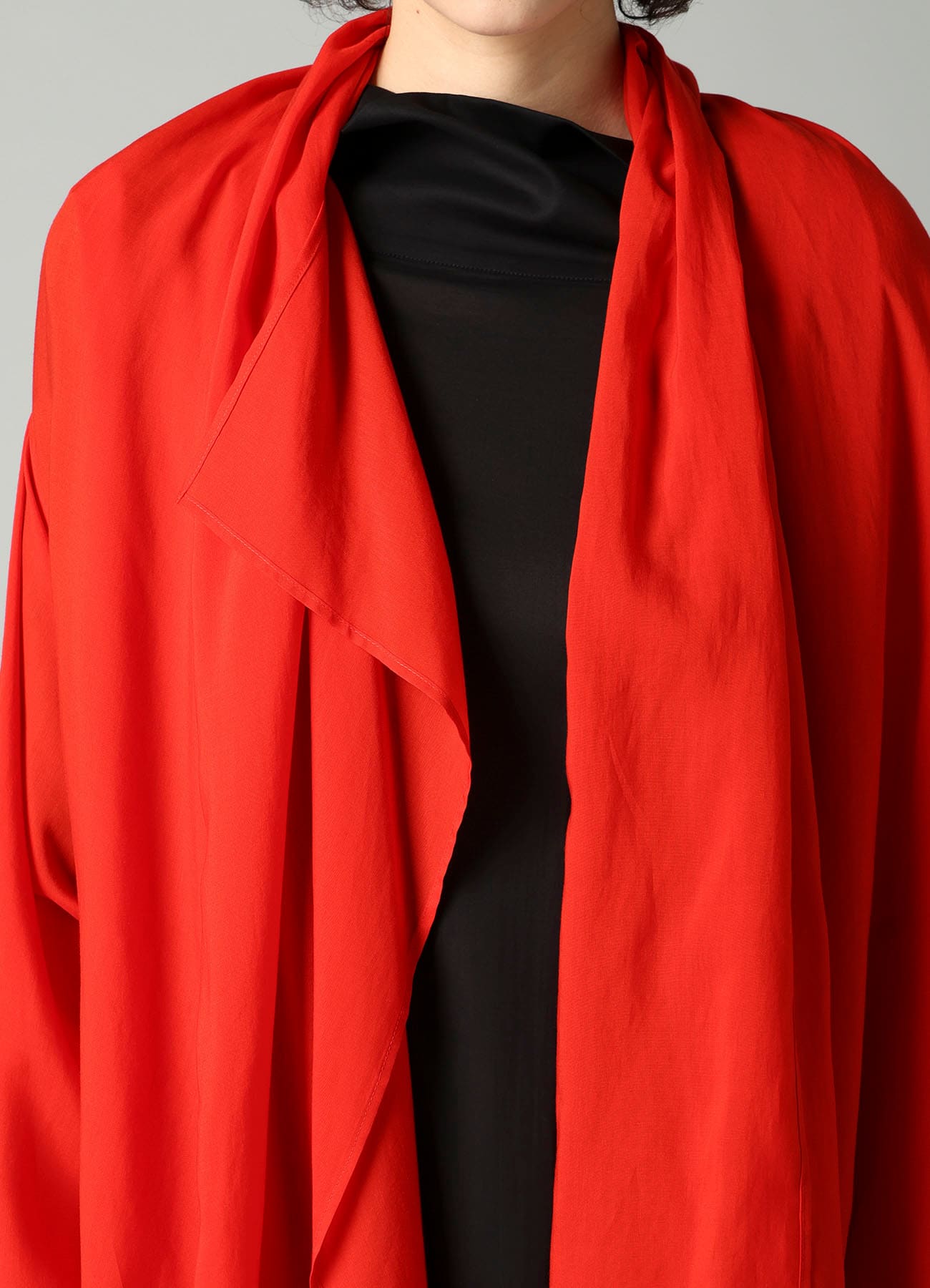 RAYON LAWN ASYMMETRIC DRAPED BLOUSE