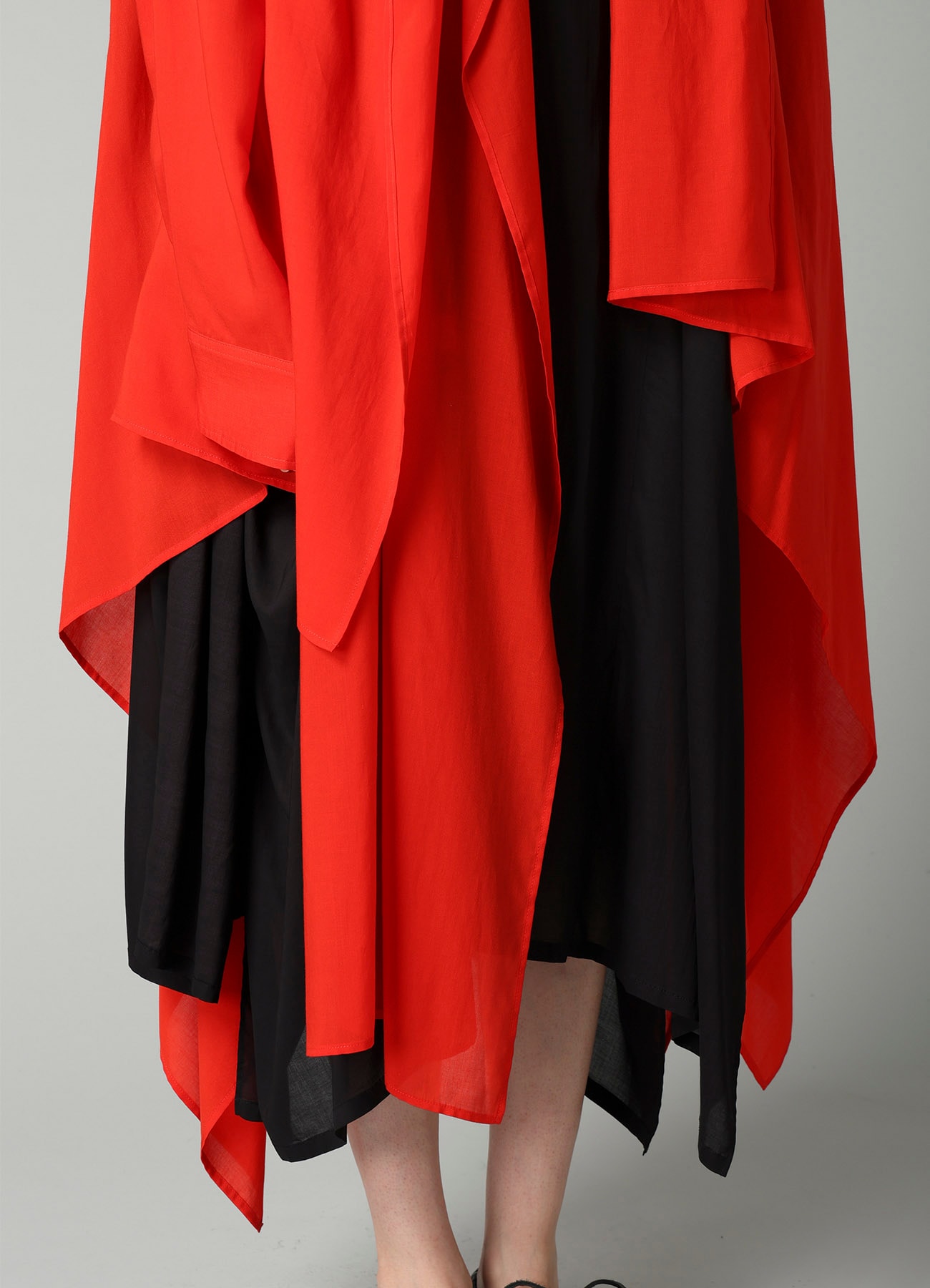 RAYON LAWN ASYMMETRIC DRAPED BLOUSE