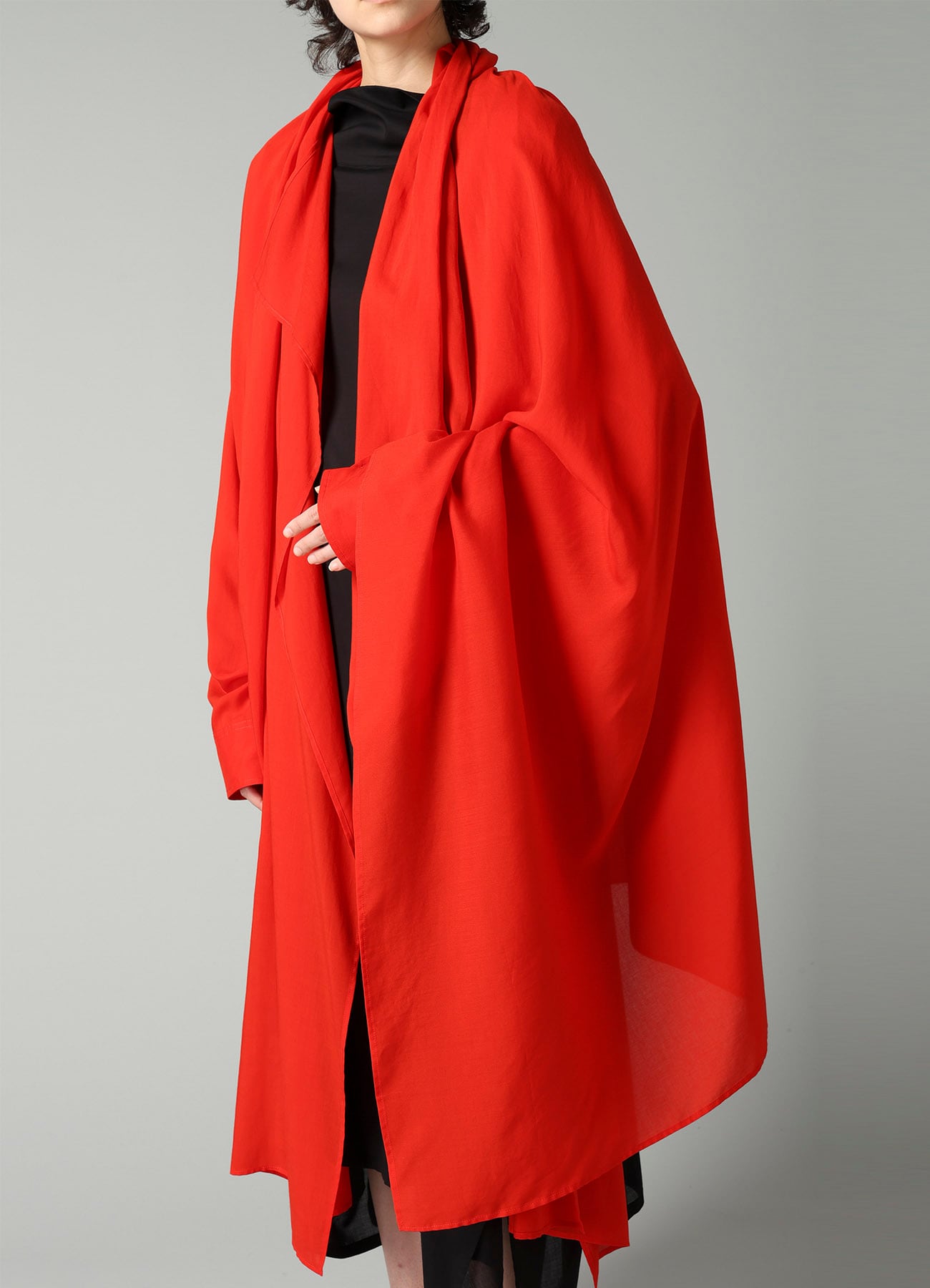 RAYON LAWN ASYMMETRIC DRAPED BLOUSE