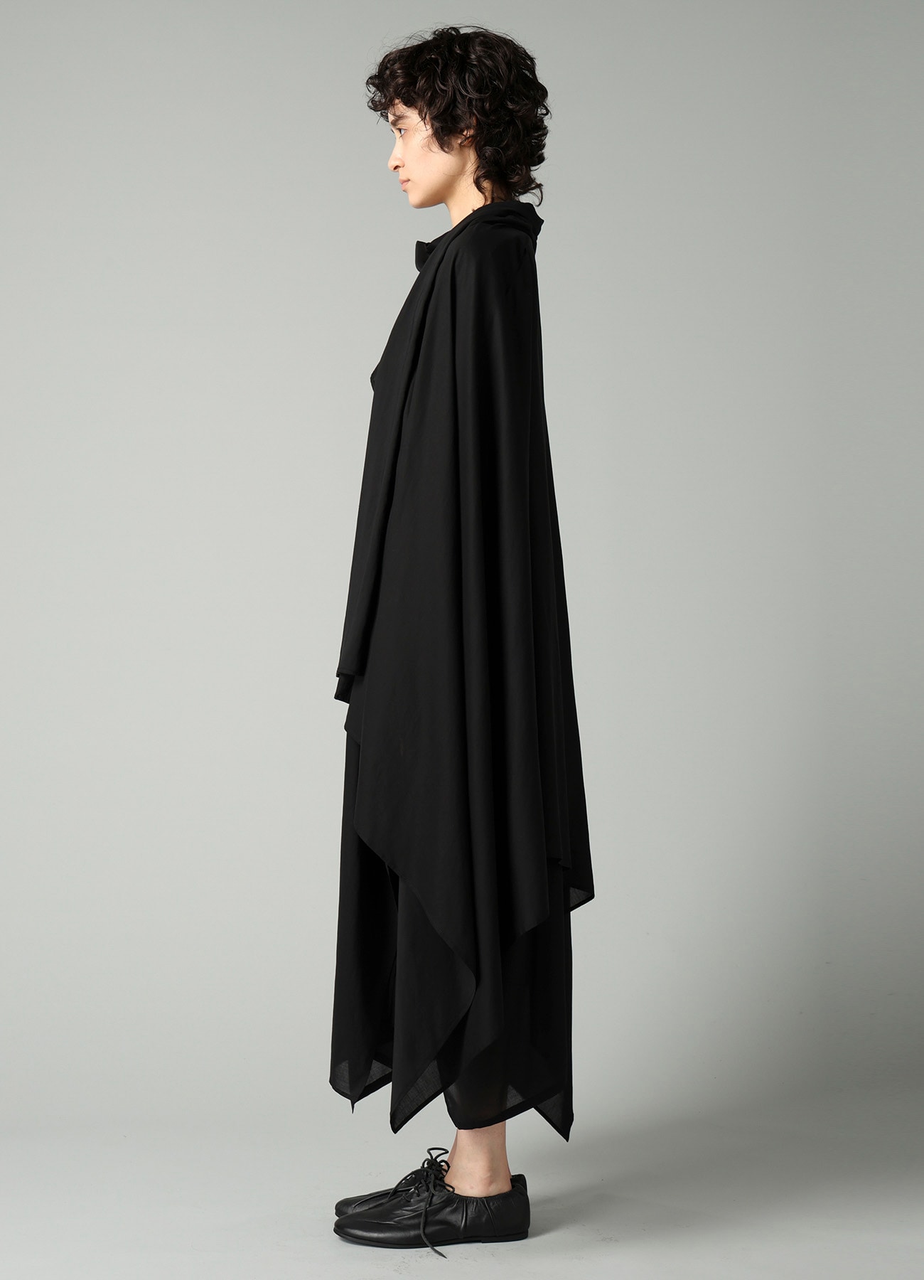 CELLULOSE LAWN ASYMMETRIC DRAPED BLOUSE