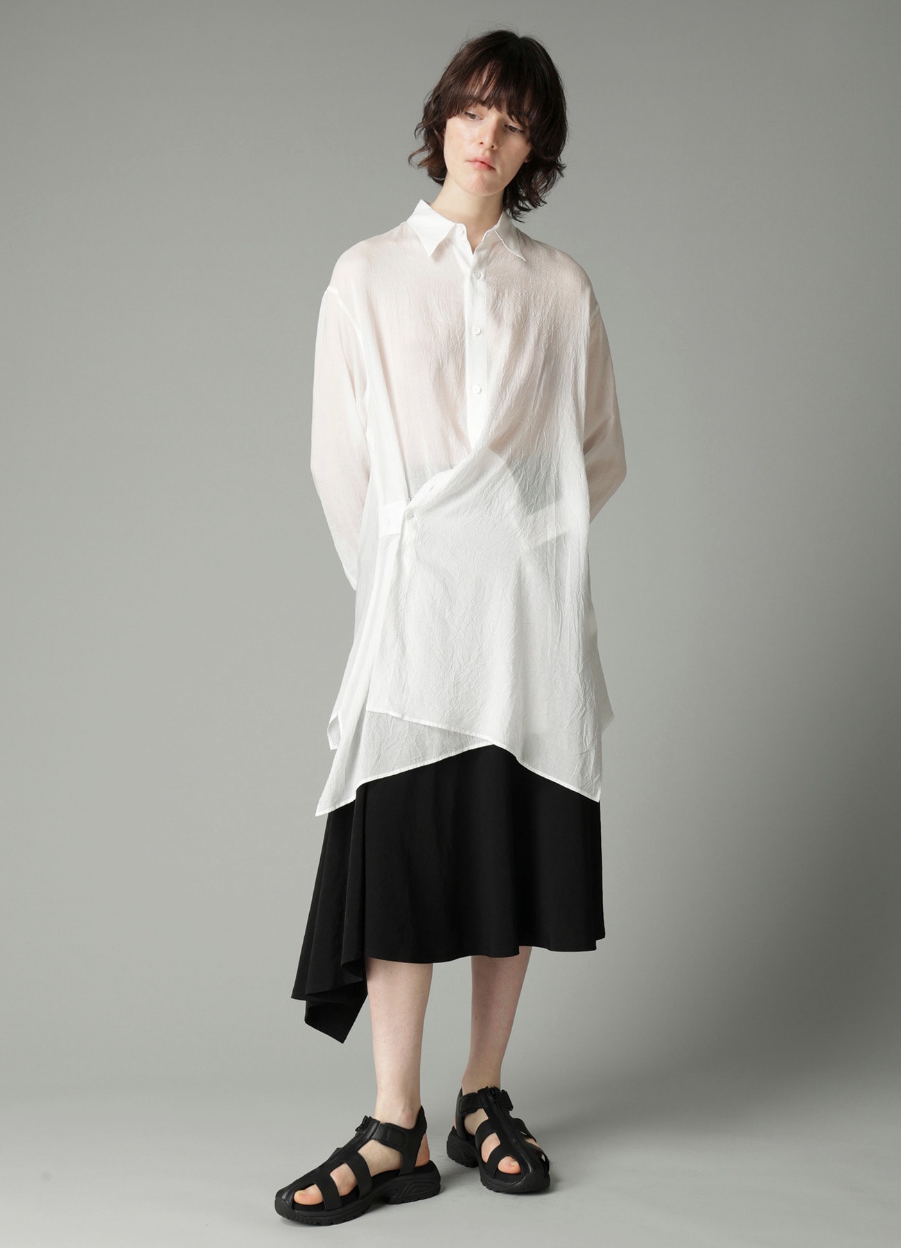 CELLULOSE LAWN F WRAP RELAXED FIT BLOUSE
