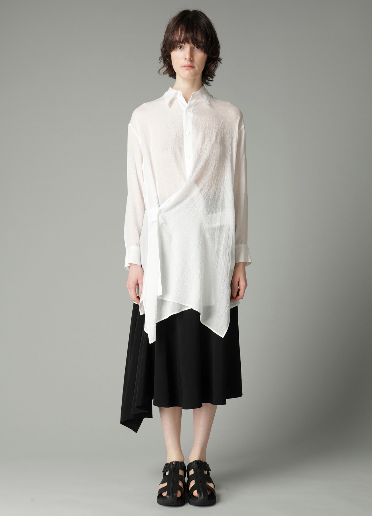 CELLULOSE LAWN F WRAP RELAXED FIT BLOUSE