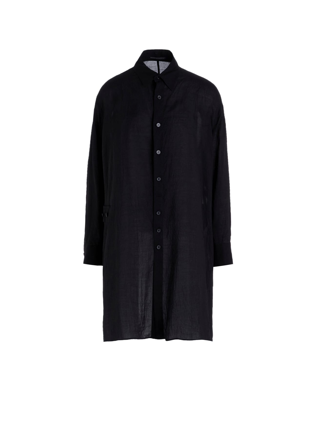 Ta/Pe CREPE DE CHINE R LONG ASYMMETRIC BLOUSE(XS Black): Yohji