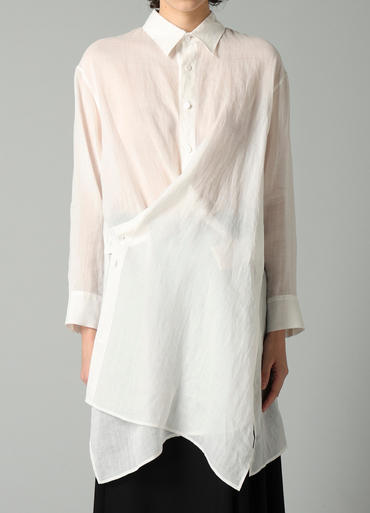 HAND PAINTED MESSAGE PT F WRAP RELAXED FIT BLOUSE