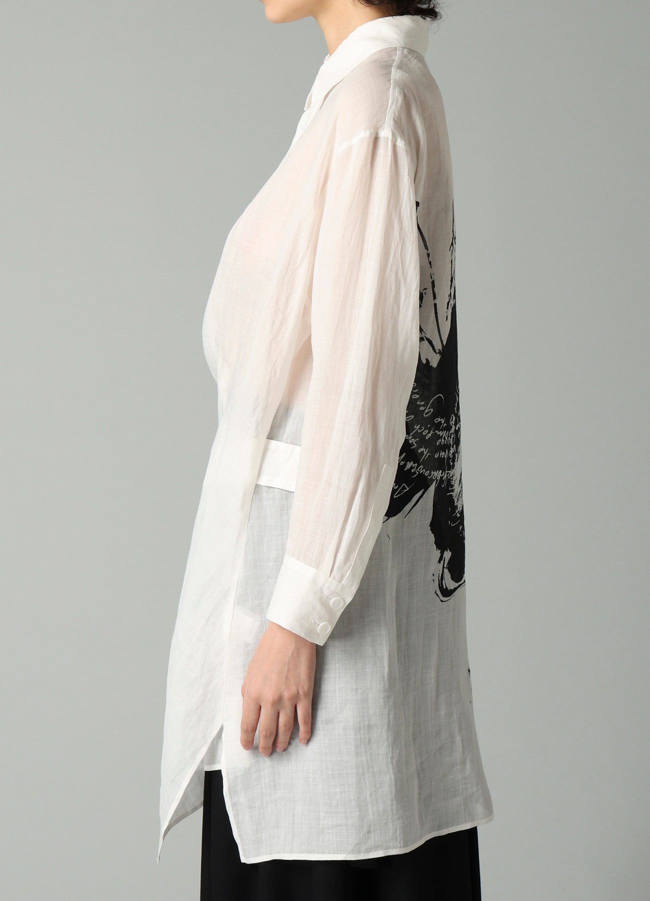 HAND PAINTED MESSAGE PT F WRAP RELAXED FIT BLOUSE