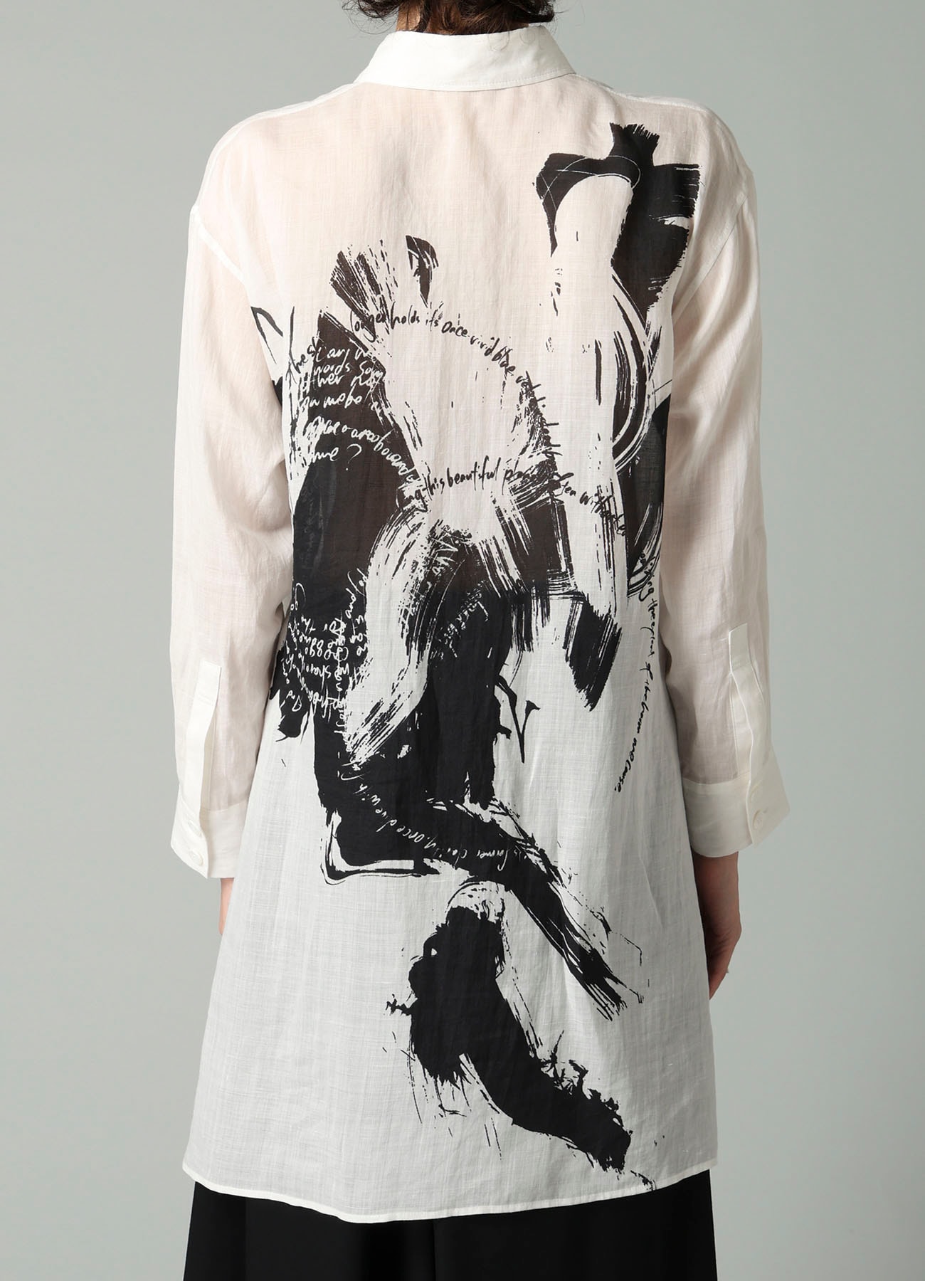 HAND PAINTED MESSAGE PT F WRAP RELAXED FIT BLOUSE