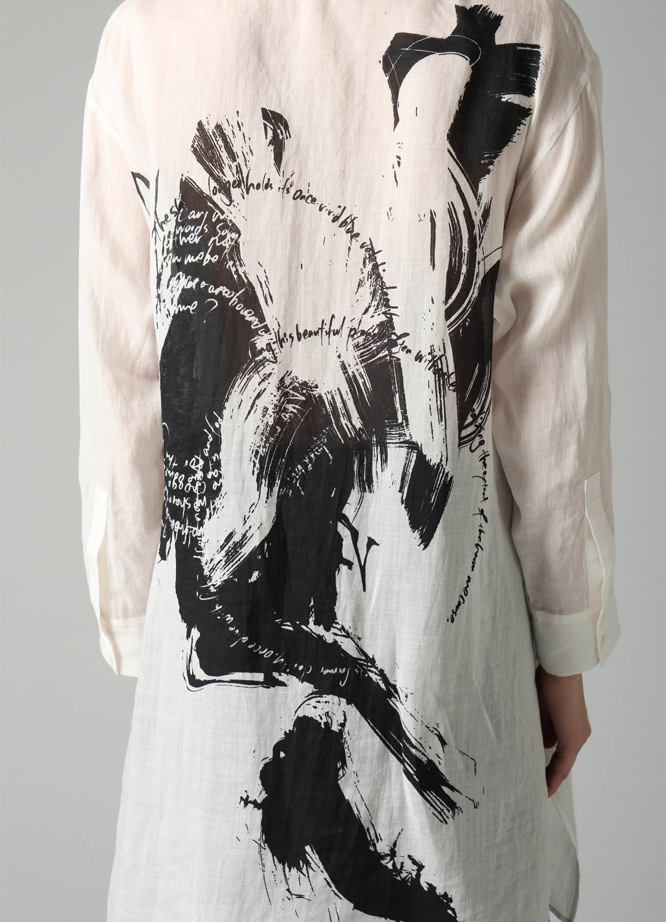 HAND PAINTED MESSAGE PT F WRAP RELAXED FIT BLOUSE