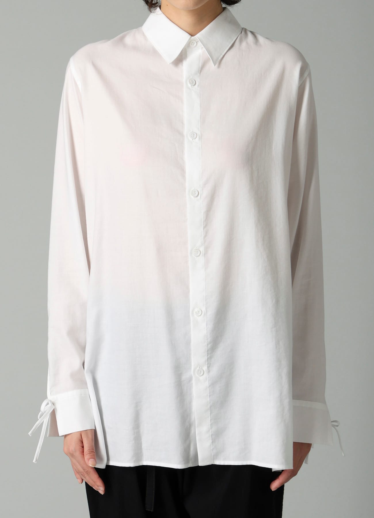 CELLULOSE COTTON VIYELLA STRING DETAIL SHIRT