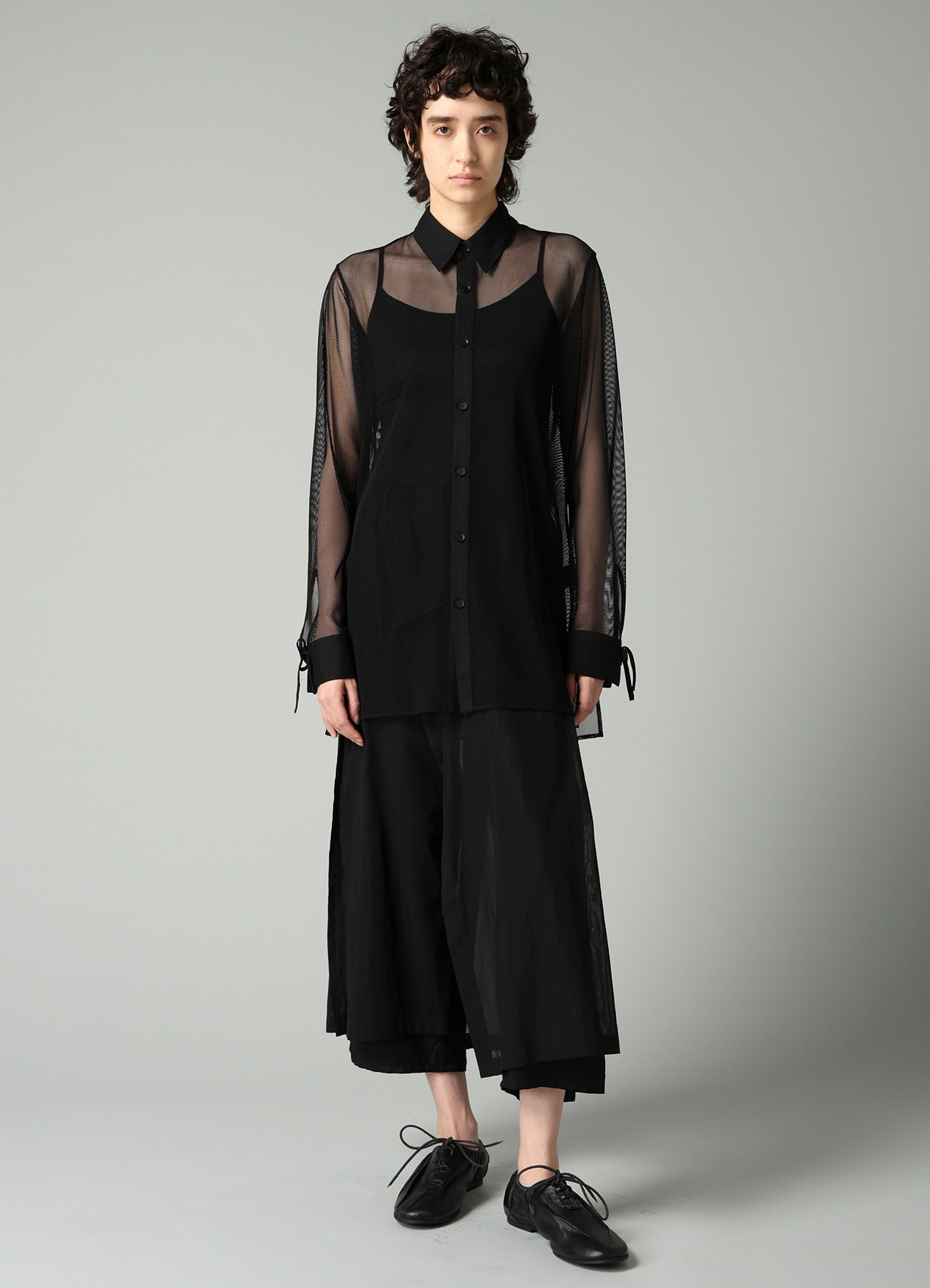 Pe/TULLE  STRING DETAIL SHIRT