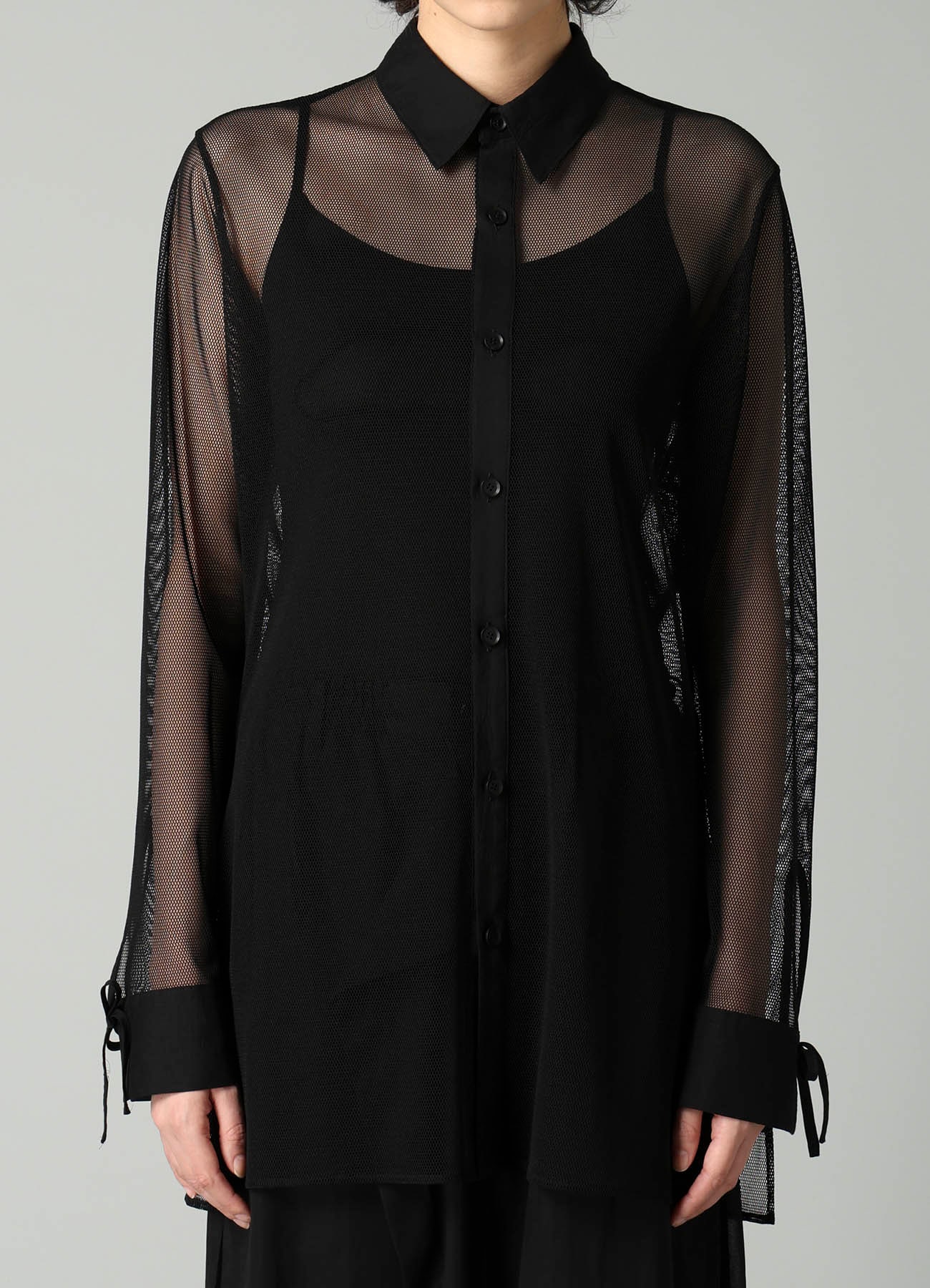 Pe/TULLE  STRING DETAIL SHIRT
