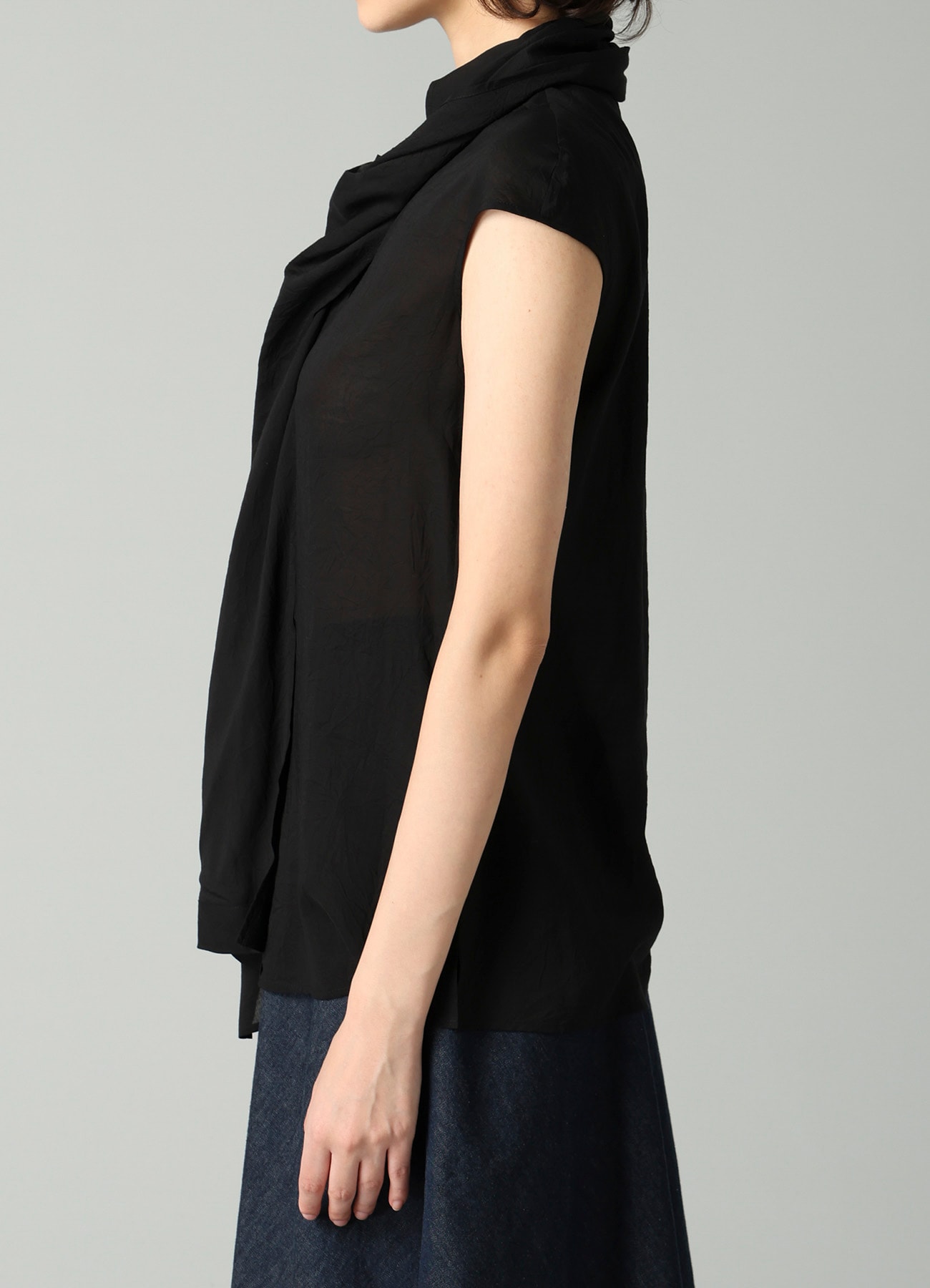 CELLULOSE LAWN FRONT STOLE D FRENCH SLV SHIRT