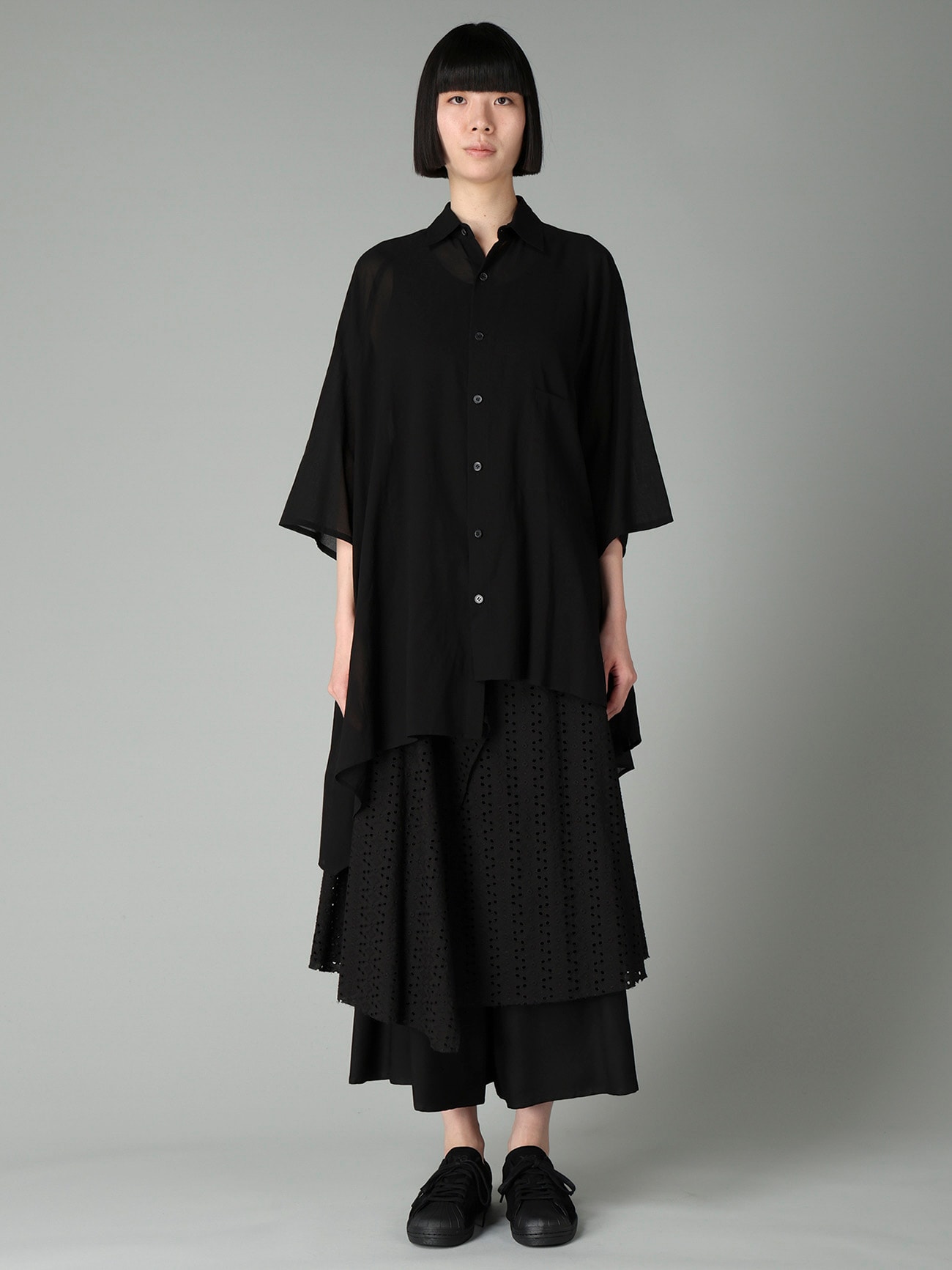 COTTON CHIFFON RAGLAN BLOUSE