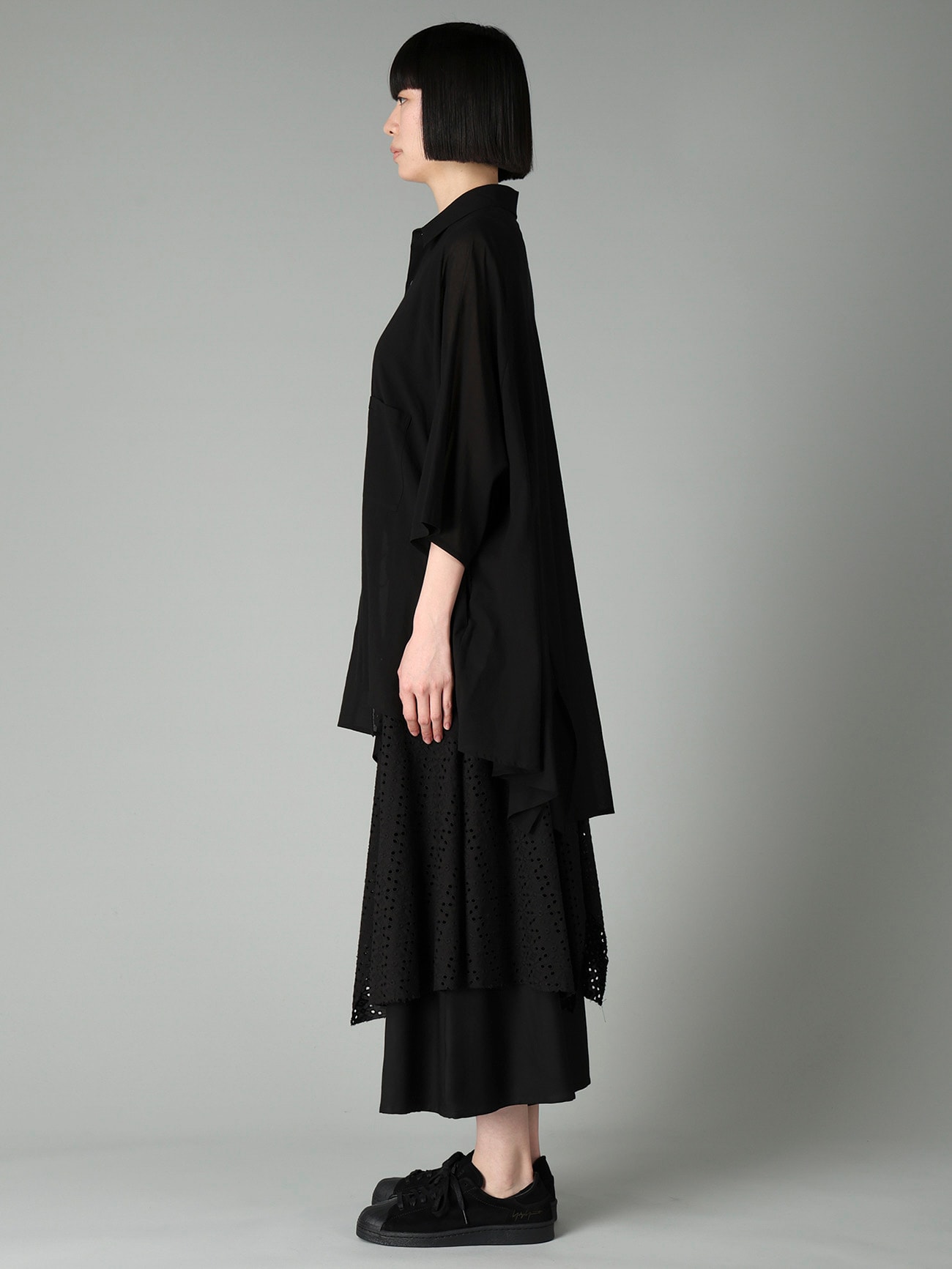 COTTON CHIFFON RAGLAN BLOUSE